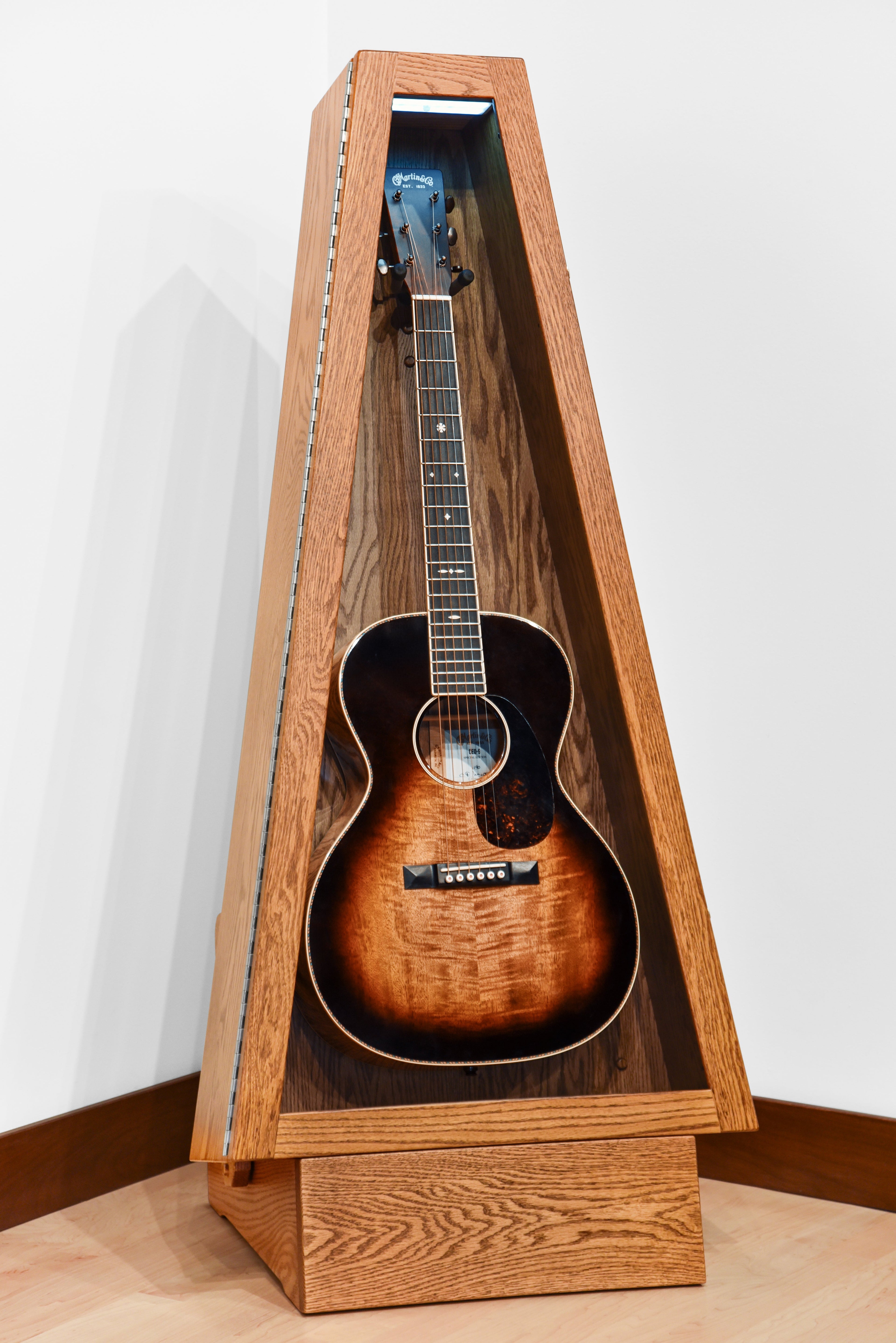 ClimaStand Triangle Humidor with Base - Red Oak with Golden Oak Stain Acoustic Remedy Cases