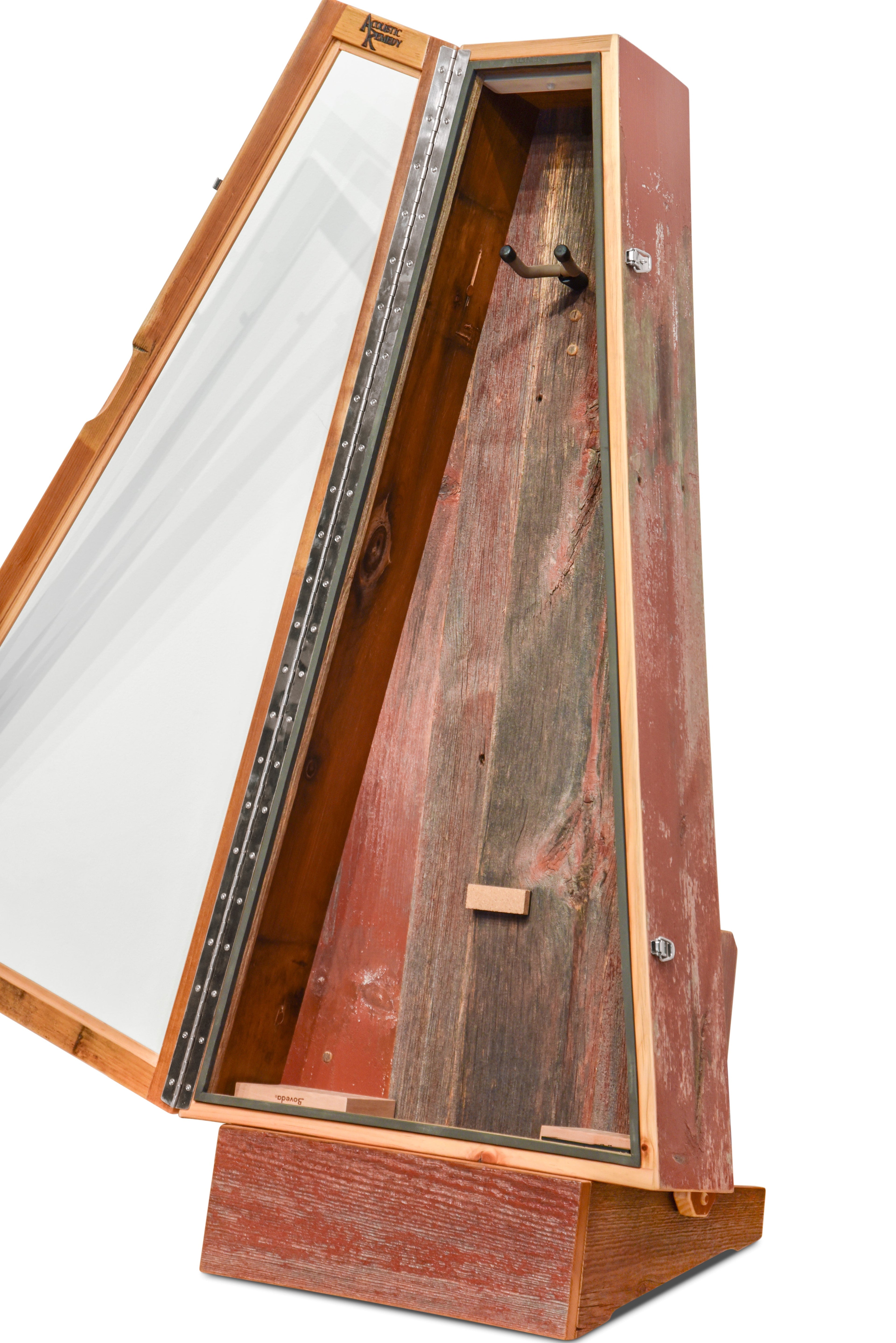 ClimaStand Triangle Humidor with Base - Reclaimed Barnwood (Red) Acoustic Remedy Cases