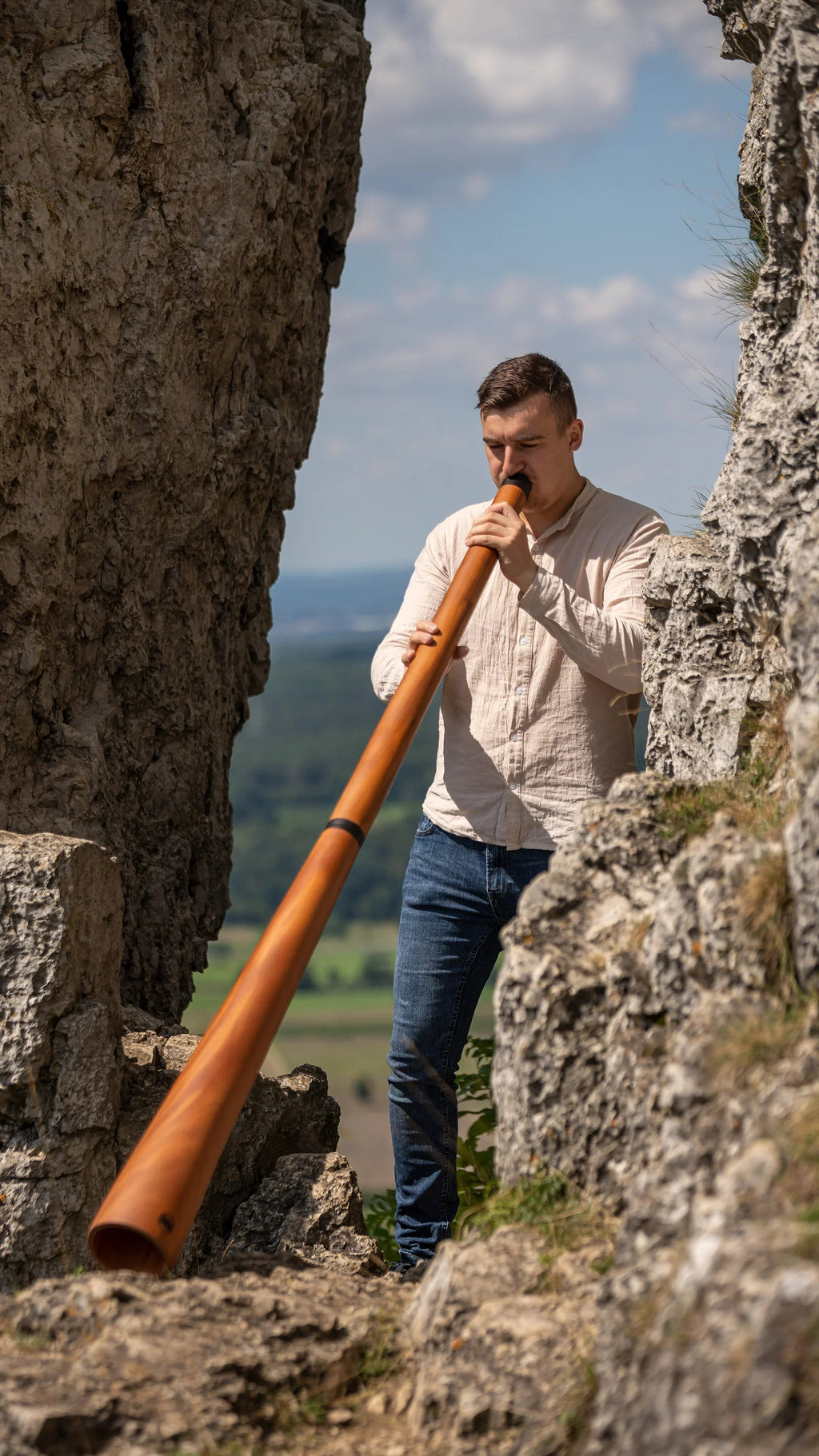 73.2" Sliced Pro Didgeridoo, Tuning D, Natural Utah Energy Healing Center