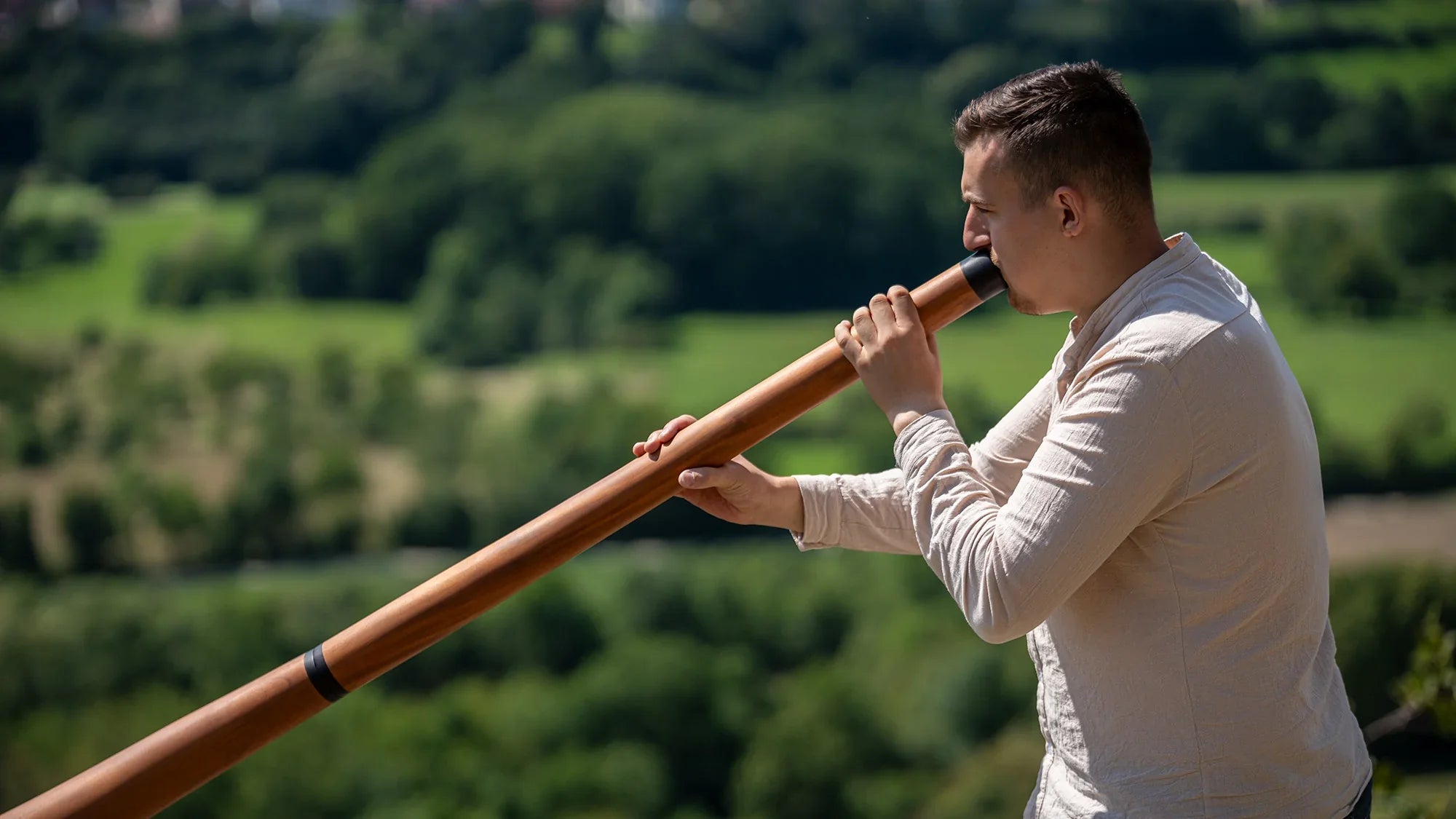 73.2" Sliced Pro Didgeridoo, Tuning D, Natural Utah Energy Healing Center