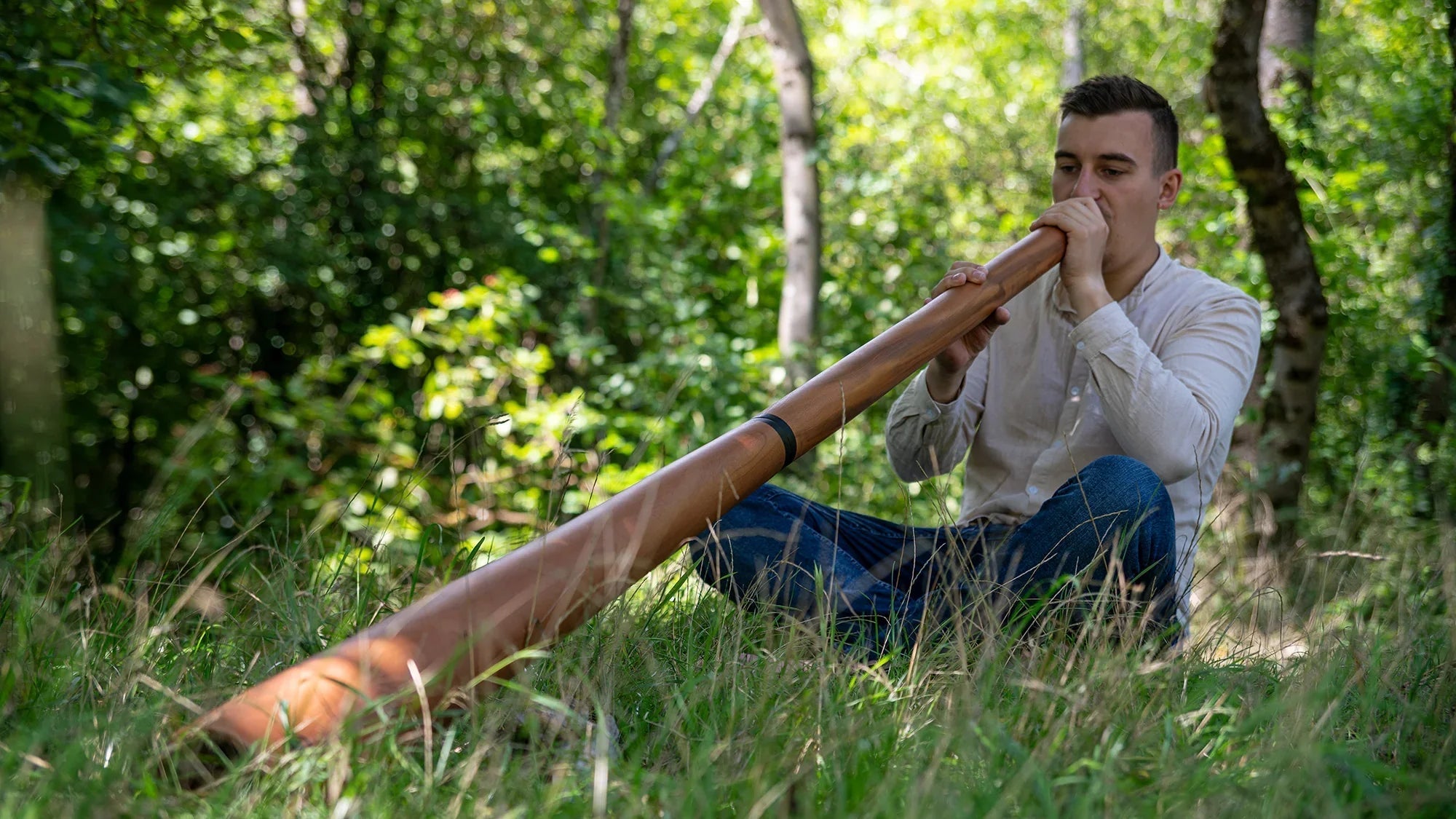 73.2" Sliced Pro Didgeridoo, Tuning D, Natural Utah Energy Healing Center
