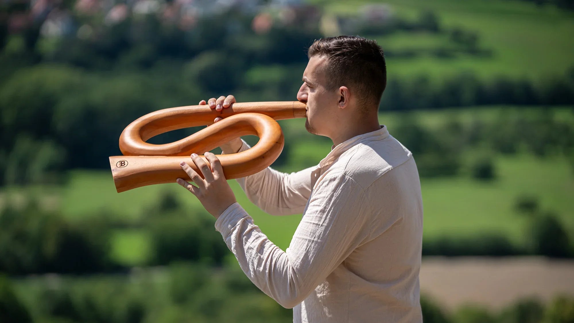 S-Shaped Pro Didgeridoo, Tuning C, Natural Utah Energy Healing Center