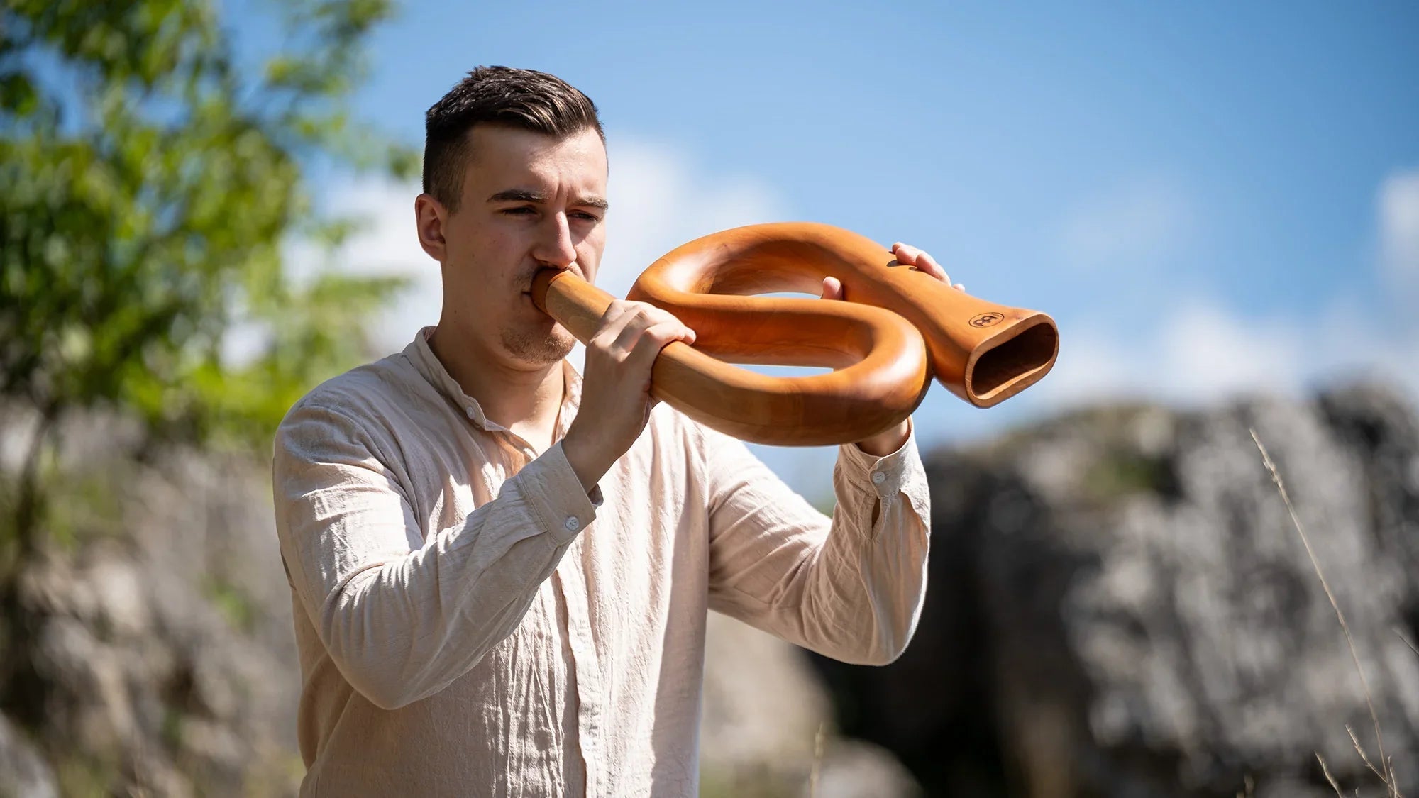 S-Shaped Pro Didgeridoo, Tuning C, Natural Utah Energy Healing Center