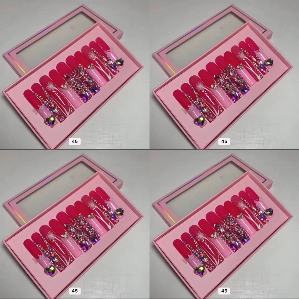 Pink nails acrylic press on nails HOL stores