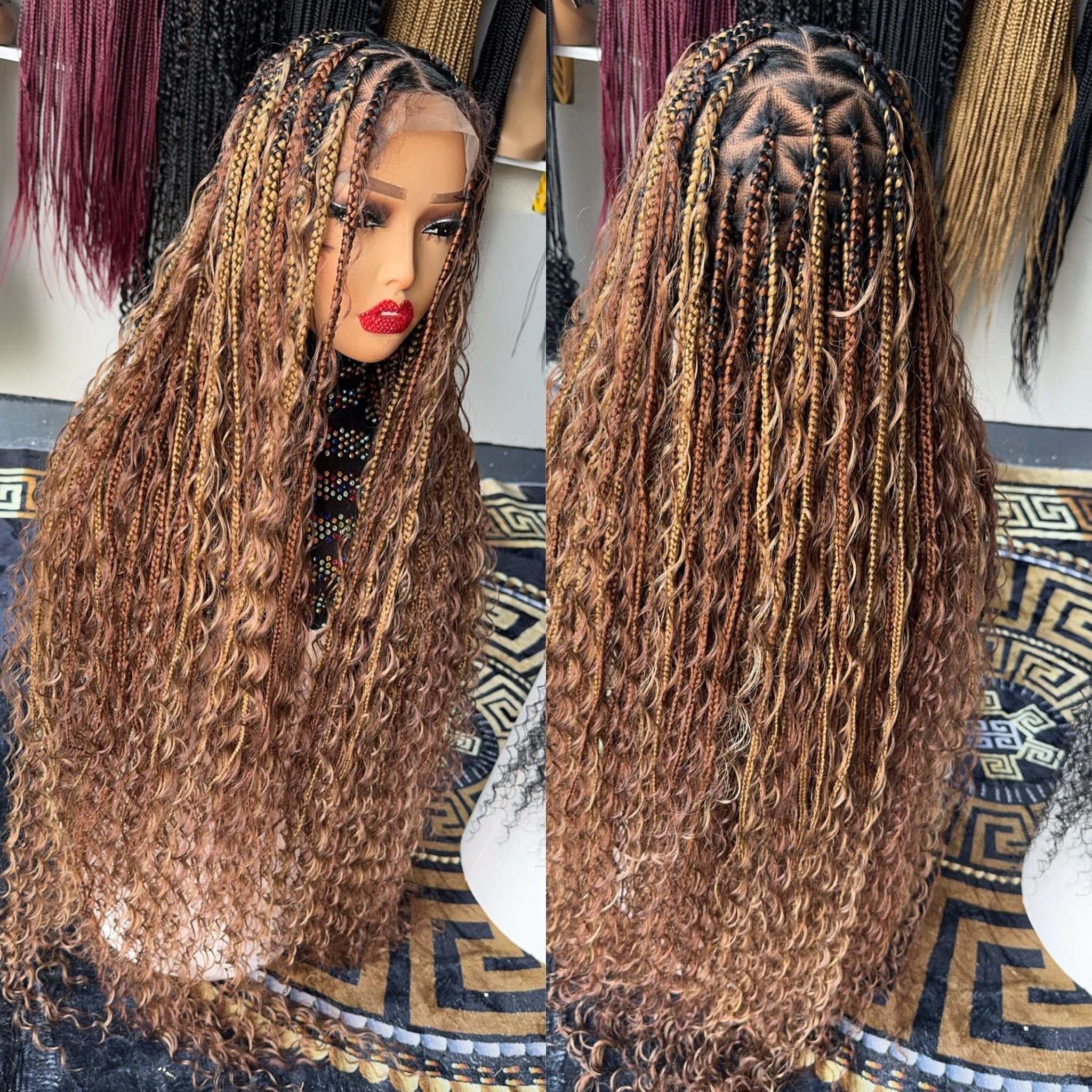 Bobo braids mix color Triangle paths HOL stores