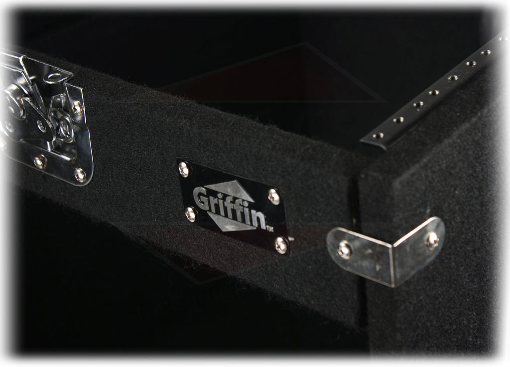 Rackmount Studio Mixer Flight Road Case By GRIFFIN - 25U Mount Space Ultimate Pro-Audio Amp Cabinet Travel Trunk For Music Gear Recording Equipment GeekStands.com