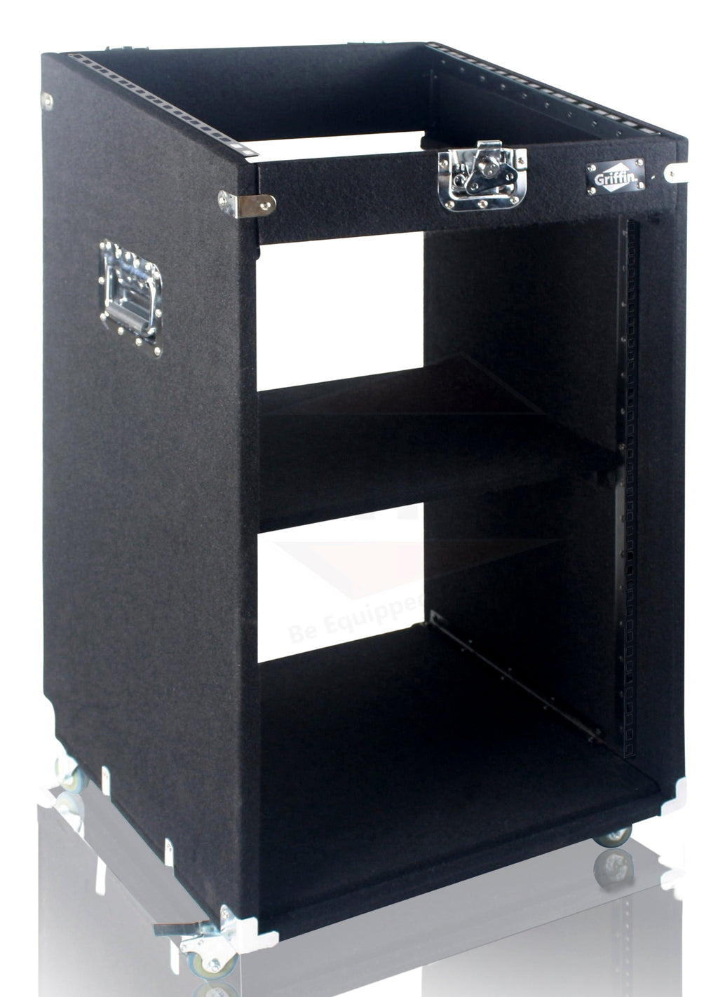 Ultimate Rackmount Studio Mixer Flight Road Case By GRIFFIN | 25U Mount Space Pro-Audio Amp Cabinet Travel Trunk For Music Gear Recording Equipment | Portable DJ Sound Booth Rack Stand Carpet PA Cart GeekStands.com