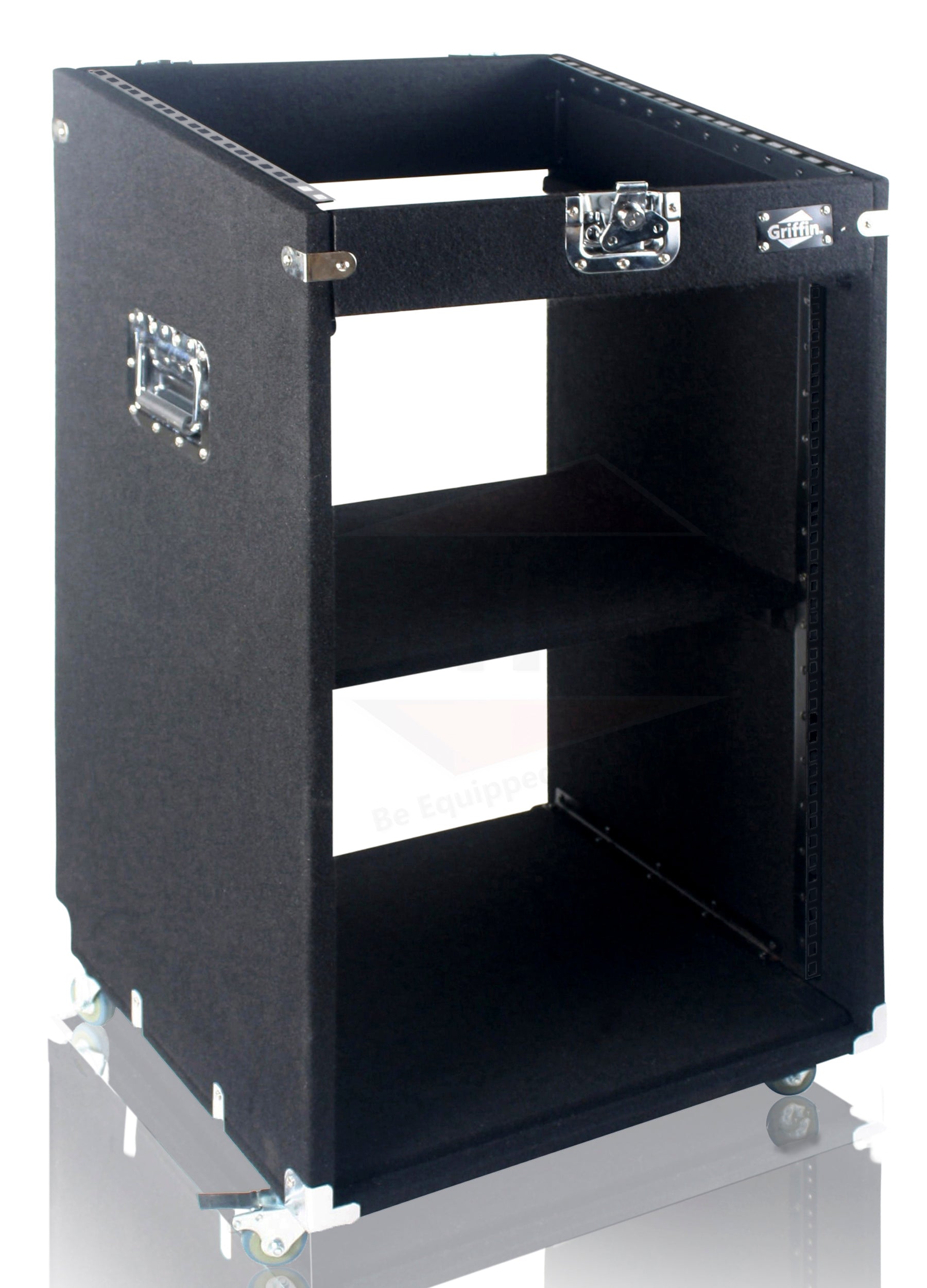 Rackmount Studio Mixer Flight Road Case By GRIFFIN - 25U Mount Space Ultimate Pro-Audio Amp Cabinet Travel Trunk For Music Gear Recording Equipment GeekStands.com