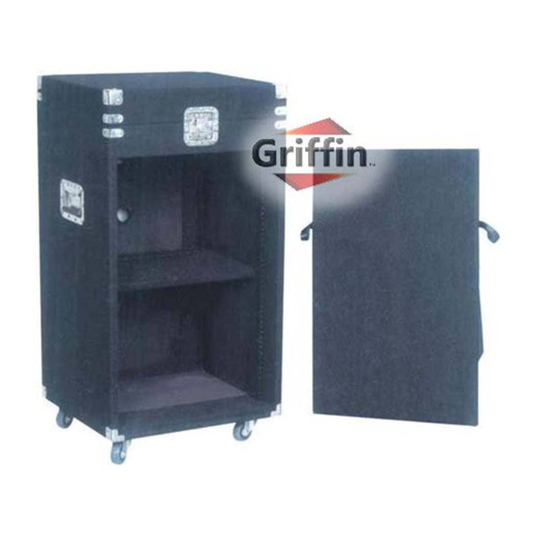 Rackmount Studio Mixer Flight Road Case By GRIFFIN - 25U Mount Space Ultimate Pro-Audio Amp Cabinet Travel Trunk For Music Gear Recording Equipment GeekStands.com