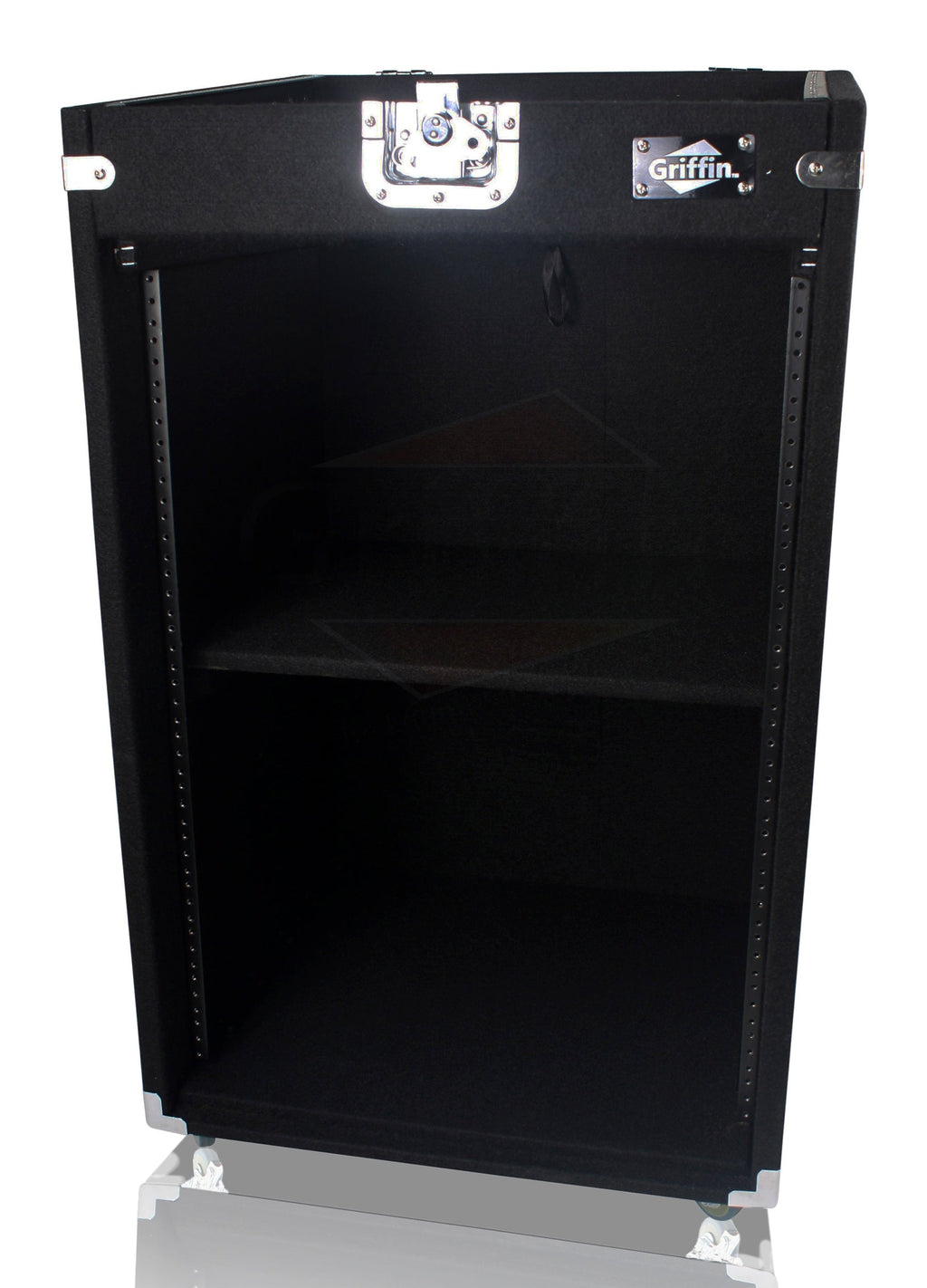 Ultimate Rackmount Studio Mixer Flight Road Case By GRIFFIN | 25U Mount Space Pro-Audio Amp Cabinet Travel Trunk For Music Gear Recording Equipment | Portable DJ Sound Booth Rack Stand Carpet PA Cart GeekStands.com