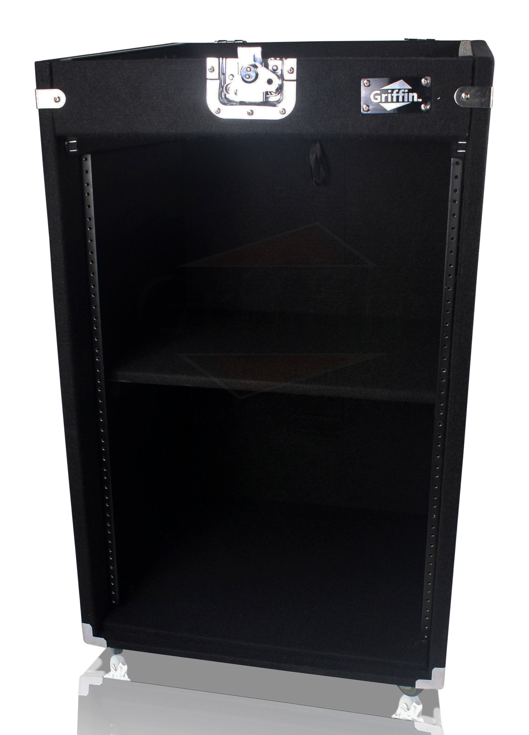 Ultimate Rackmount Studio Mixer Flight Road Case By GRIFFIN | 25U Mount Space Pro-Audio Amp Cabinet Travel Trunk For Music Gear Recording Equipment | Portable DJ Sound Booth Rack Stand Carpet PA Cart GeekStands.com