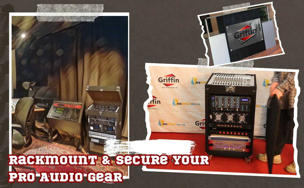 Ultimate Rackmount Studio Mixer Flight Road Case By GRIFFIN | 25U Mount Space Pro-Audio Amp Cabinet Travel Trunk For Music Gear Recording Equipment | Portable DJ Sound Booth Rack Stand Carpet PA Cart GeekStands.com
