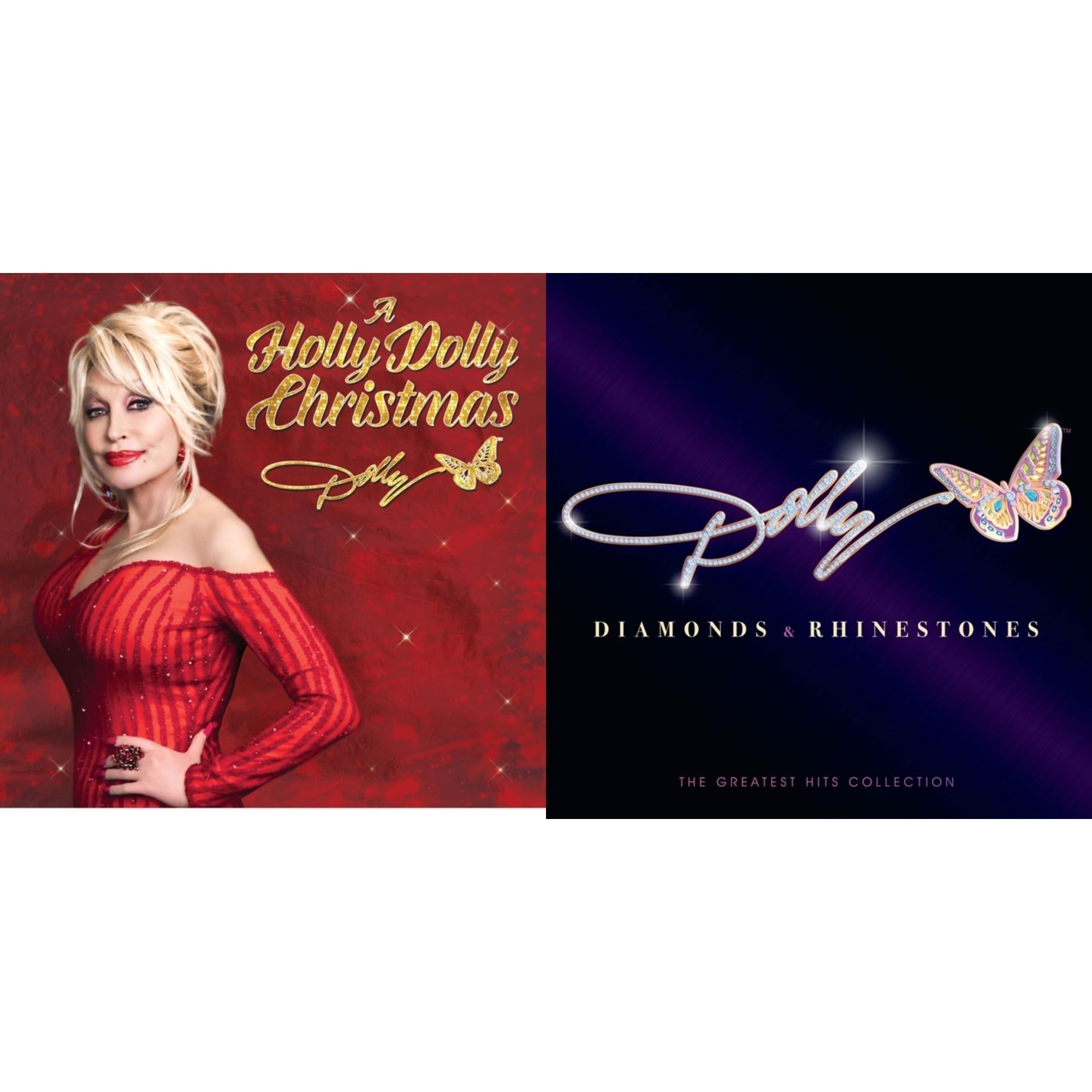 Dolly Parton - Holly Dolly Christmas (Ultimate Deluxe Edition) & Diamonds & Rhinestones: The Greatest Hits Collection (2LP) Bundle Music