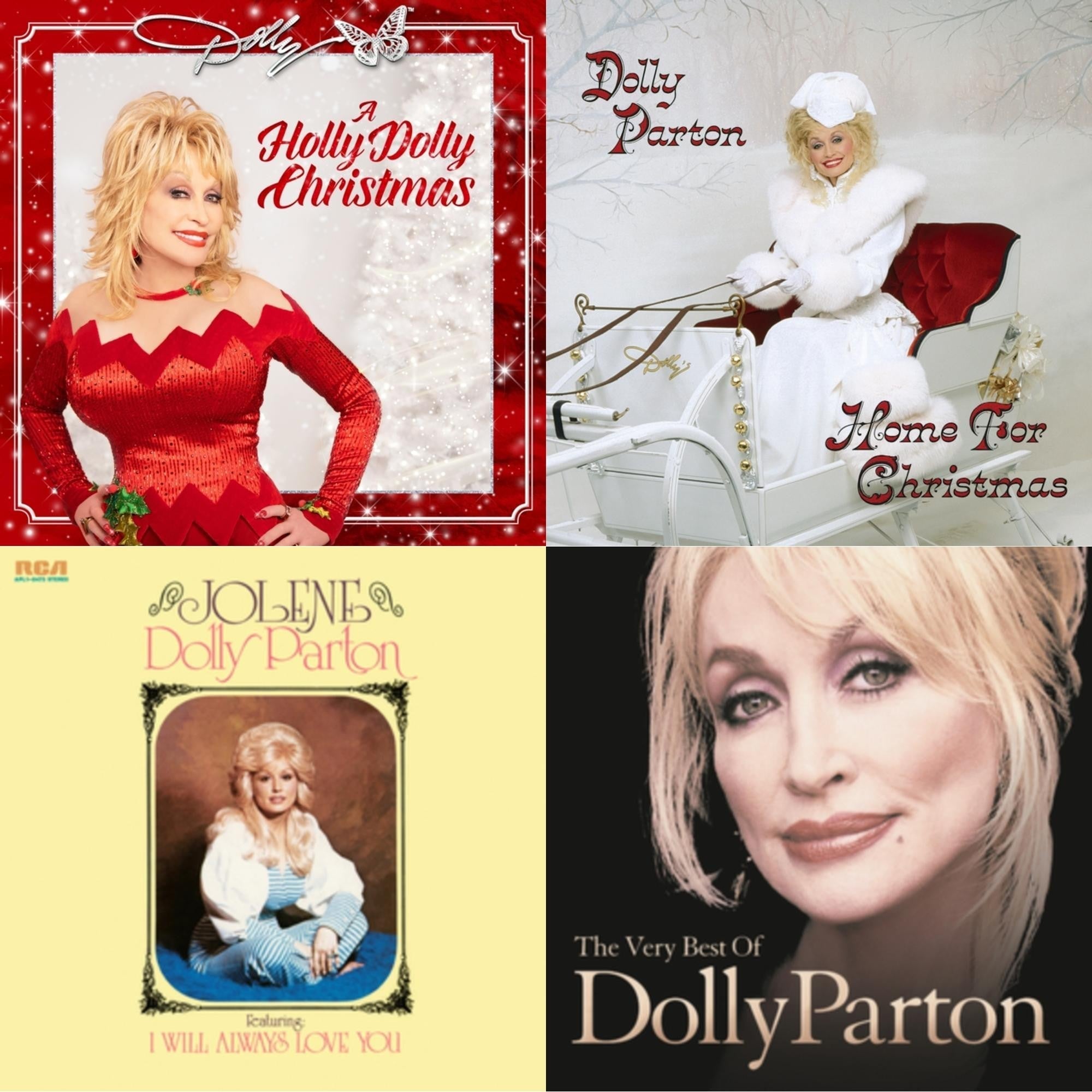 Dolly Parton - Holly Dolly Christmas (Opaque Red LP Vinyl) & Jolene (140G/Dl Insert) & Very Best Of Dolly Parton (2LP) & Home For Christmas (140G) Bundle Music
