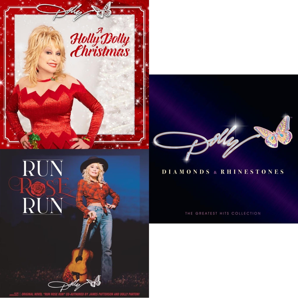 Holly Dolly Christmas (Opaque Red LP Vinyl) & Run Rose Run & Diamonds & Rhinestones: The Greatest Hits Collection (2LP) Bundle Music