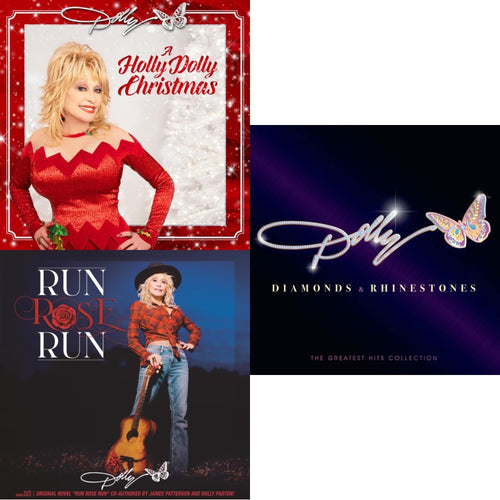 Holly Dolly Christmas (Opaque Red LP Vinyl) & Run Rose Run & Diamonds & Rhinestones: The Greatest Hits Collection (2LP) Bundle Music
