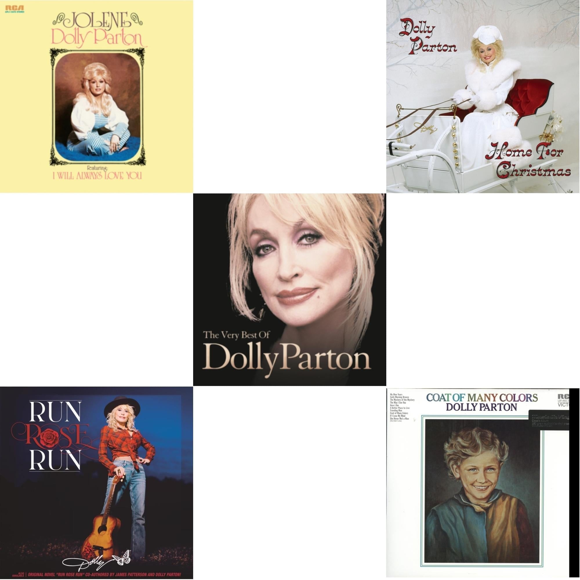 Jolene (140G/Dl Insert) & Run Rose Run & Very Best Of Dolly Parton (2LP) & Home For Christmas (140G) & Coat Of Many Colors (180G) Bundle Music