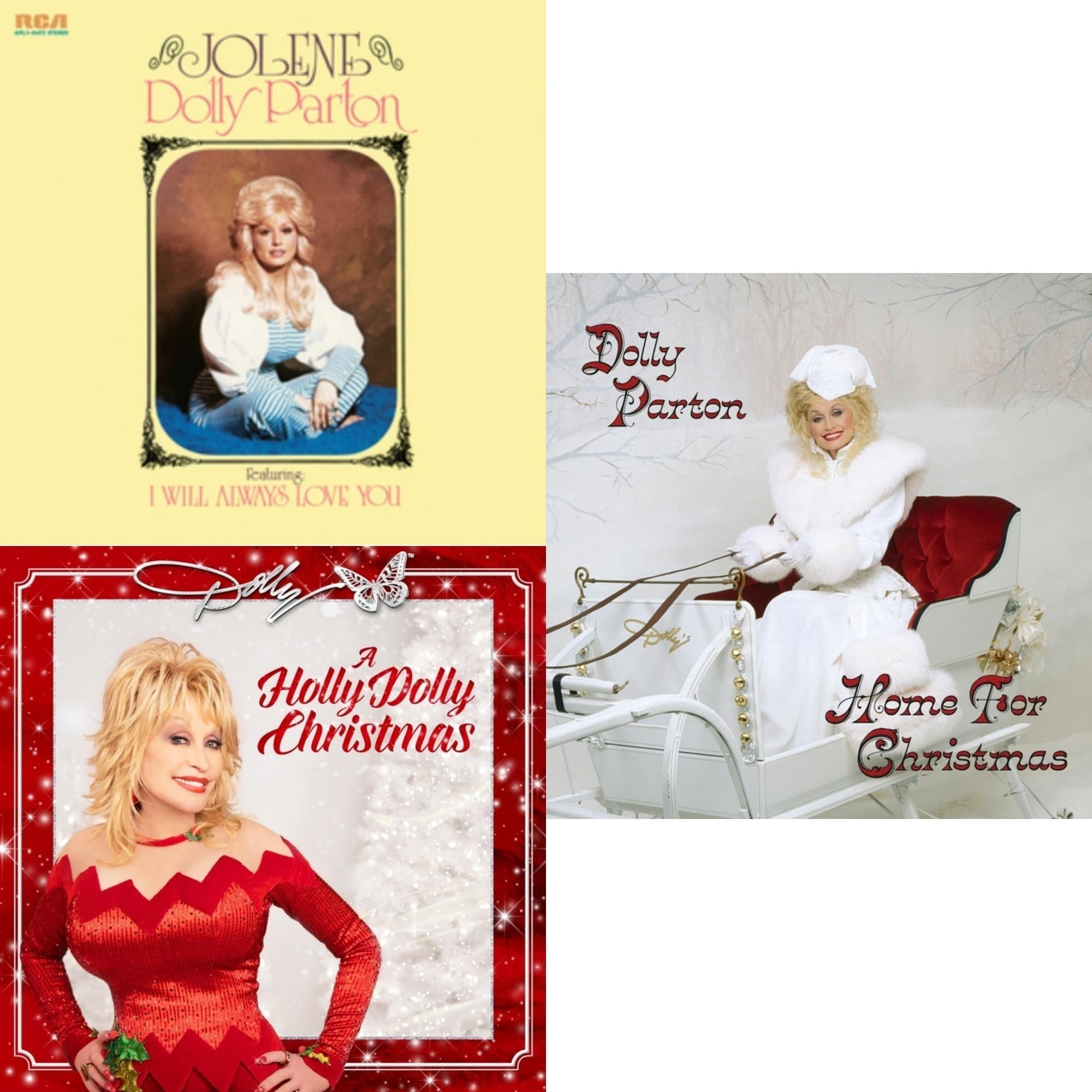 Holly Dolly Christmas (Opaque Red LP Vinyl) & Jolene (140G/Dl Insert) & Home For Christmas (140G) Bundle Music