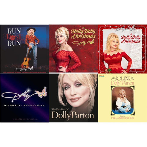 Dolly Parton - Holly Dolly Christmas (Ultimate Deluxe Edition) & Holly Dolly Christmas (Opaque Red LP Vinyl) & Jolene (140G/Dl Insert) & Run Rose Run & Very Best Of Dolly Parton (2LP) & Diamonds & Rhinestones: The Greatest Hits Collection (2LP) Bundle Music