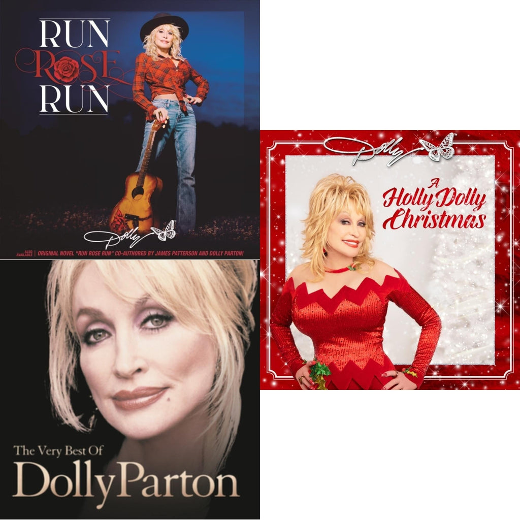 Holly Dolly Christmas (Opaque Red LP Vinyl) & Run Rose Run & Very Best Of Dolly Parton (2LP) Bundle Music