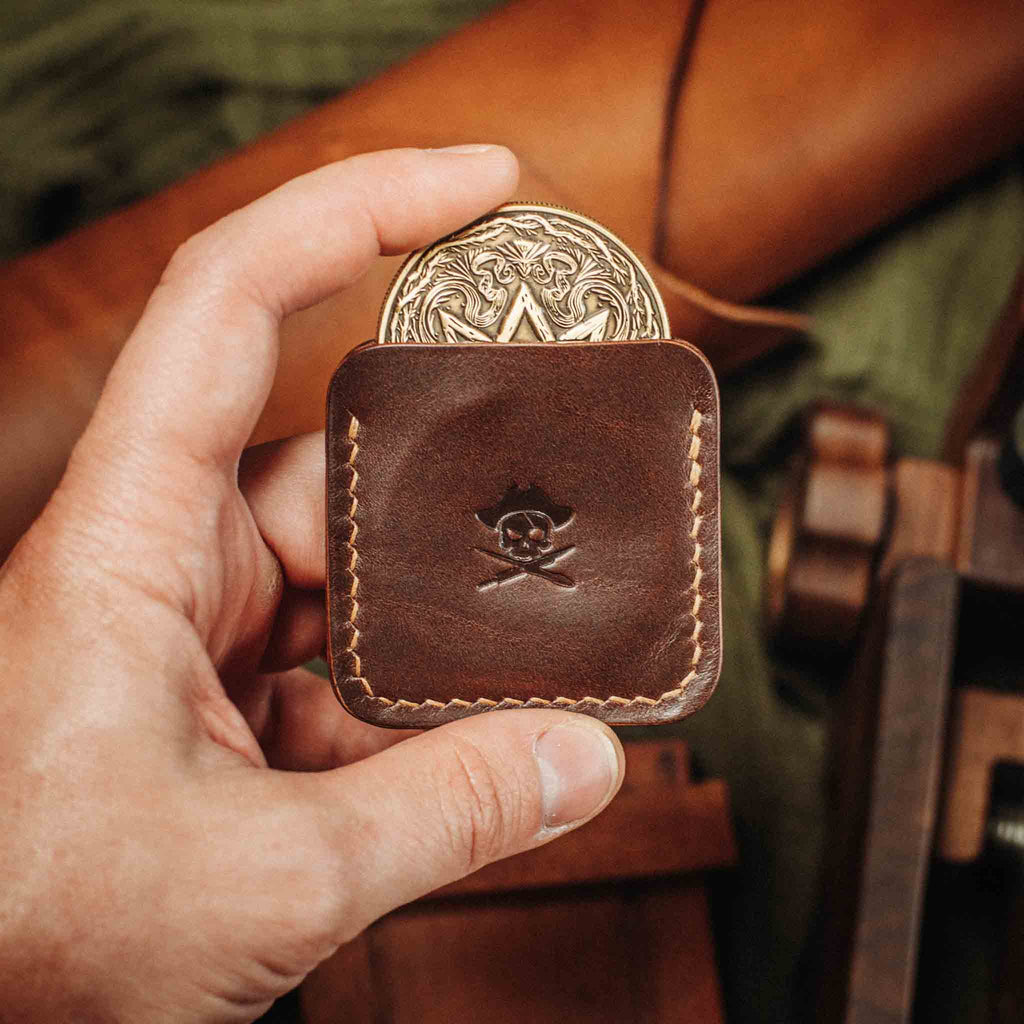 Challenge Coin Holder - Peso Pocket v3 | Leather Coin Case | Handcrafted EDC Pirate Goods