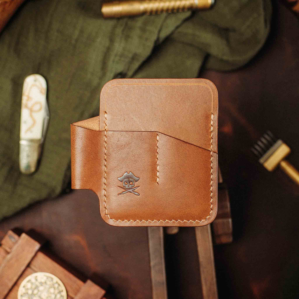 Small Pocket Organizer - First Mate Mini | Leather Pocket Slip | Handcrafted Everyday Carry Pirate Goods