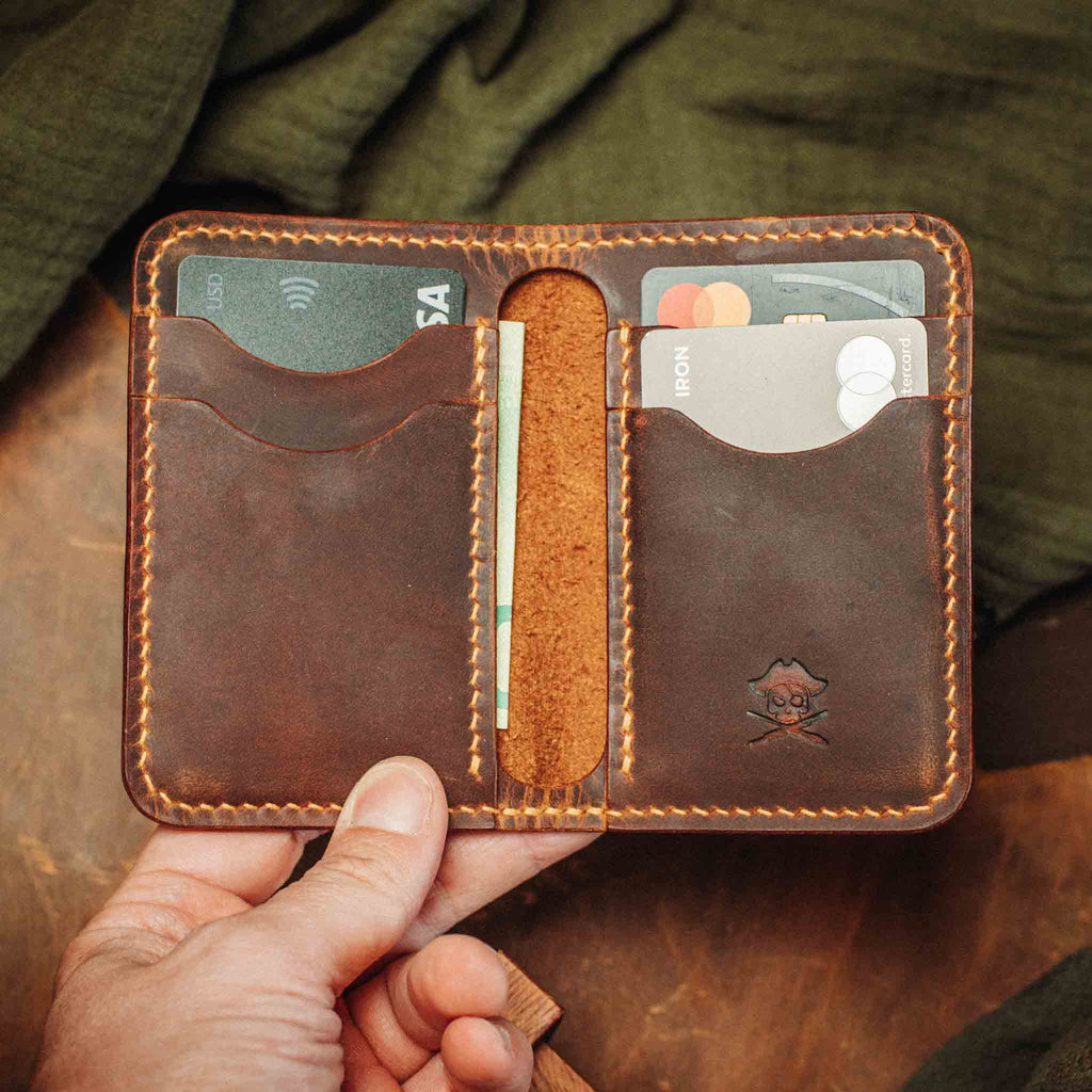 Slim Bifold Wallet - Buccaneer | Minimalist Card Holder | Handcrafted EDC Pirate Goods