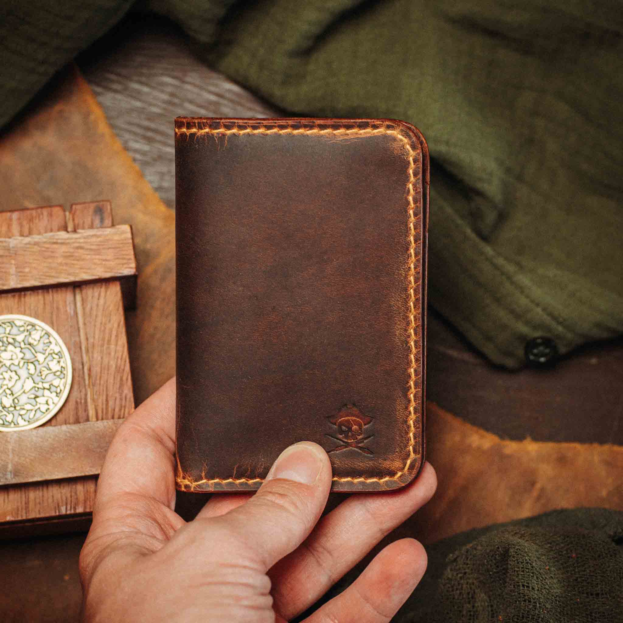 Slim Bifold Wallet - Buccaneer | Minimalist Card Holder | Handcrafted EDC Pirate Goods