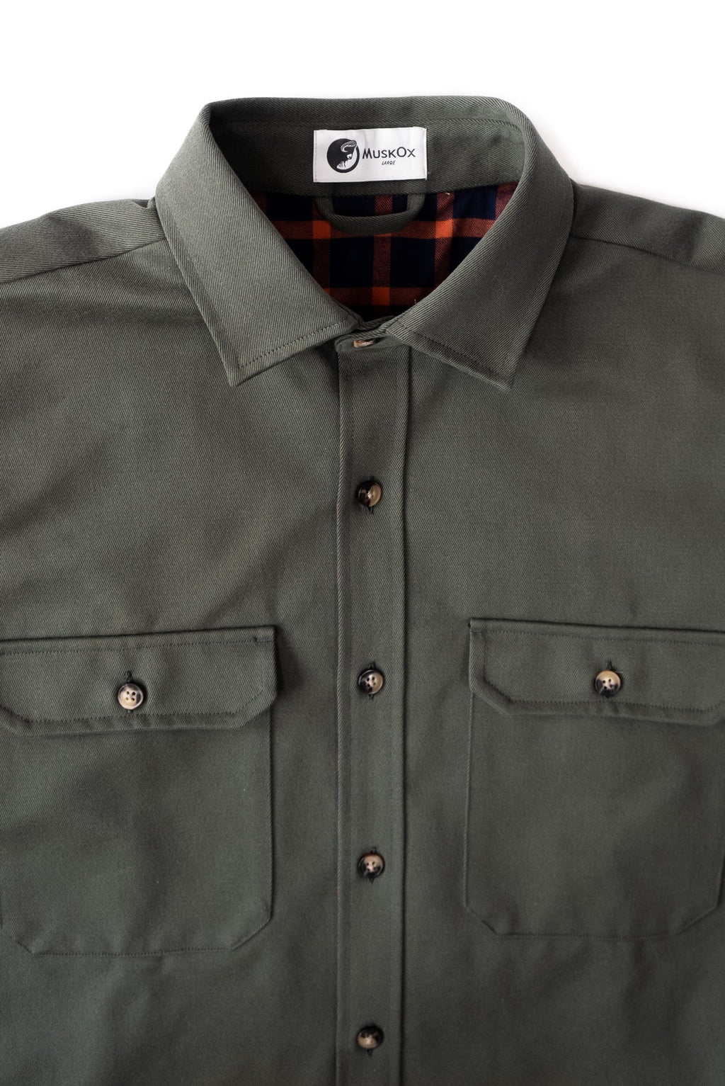 Lined Yukon Flannel Shirt Jacket, Olive MuskOx Flannels
