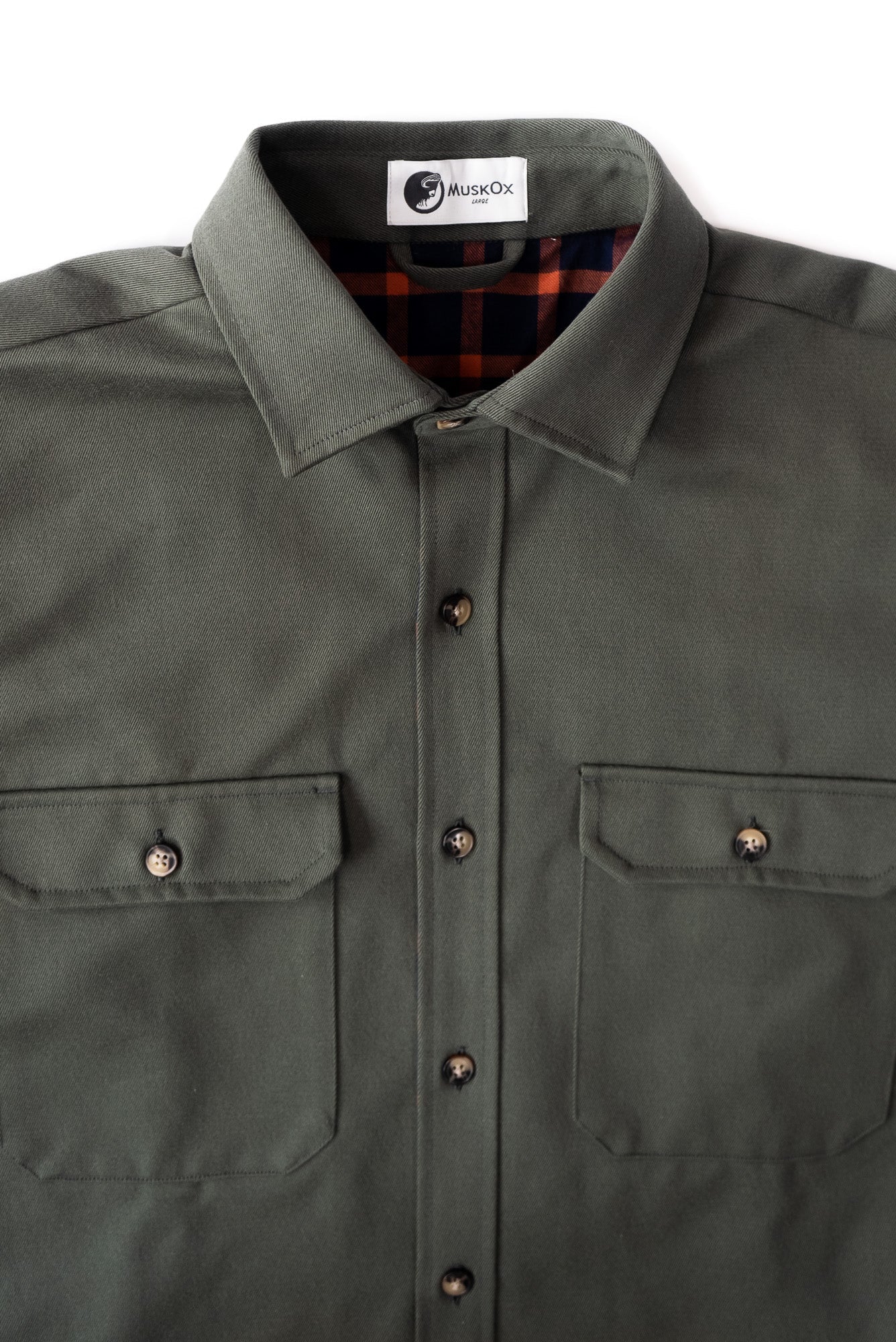 Lined Yukon Flannel Shirt Jacket, Olive MuskOx Flannels