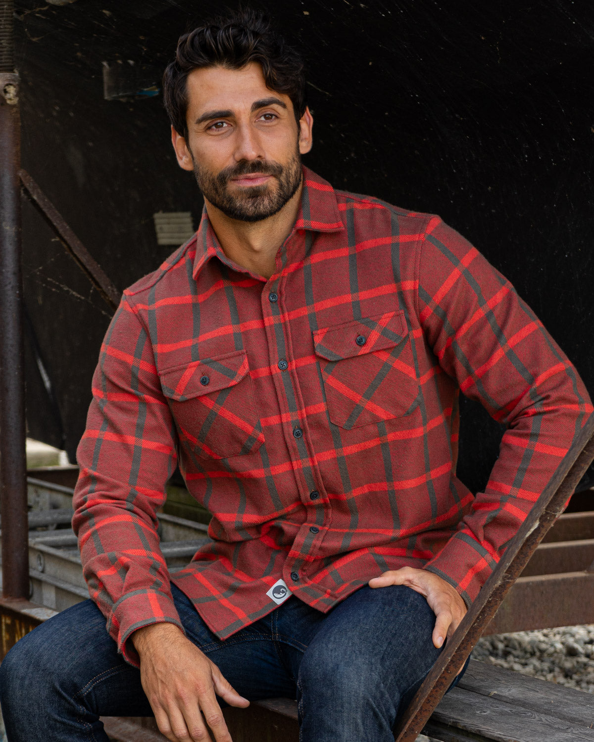 Field Grand Flannel, Brick Windowpane MuskOx Flannels