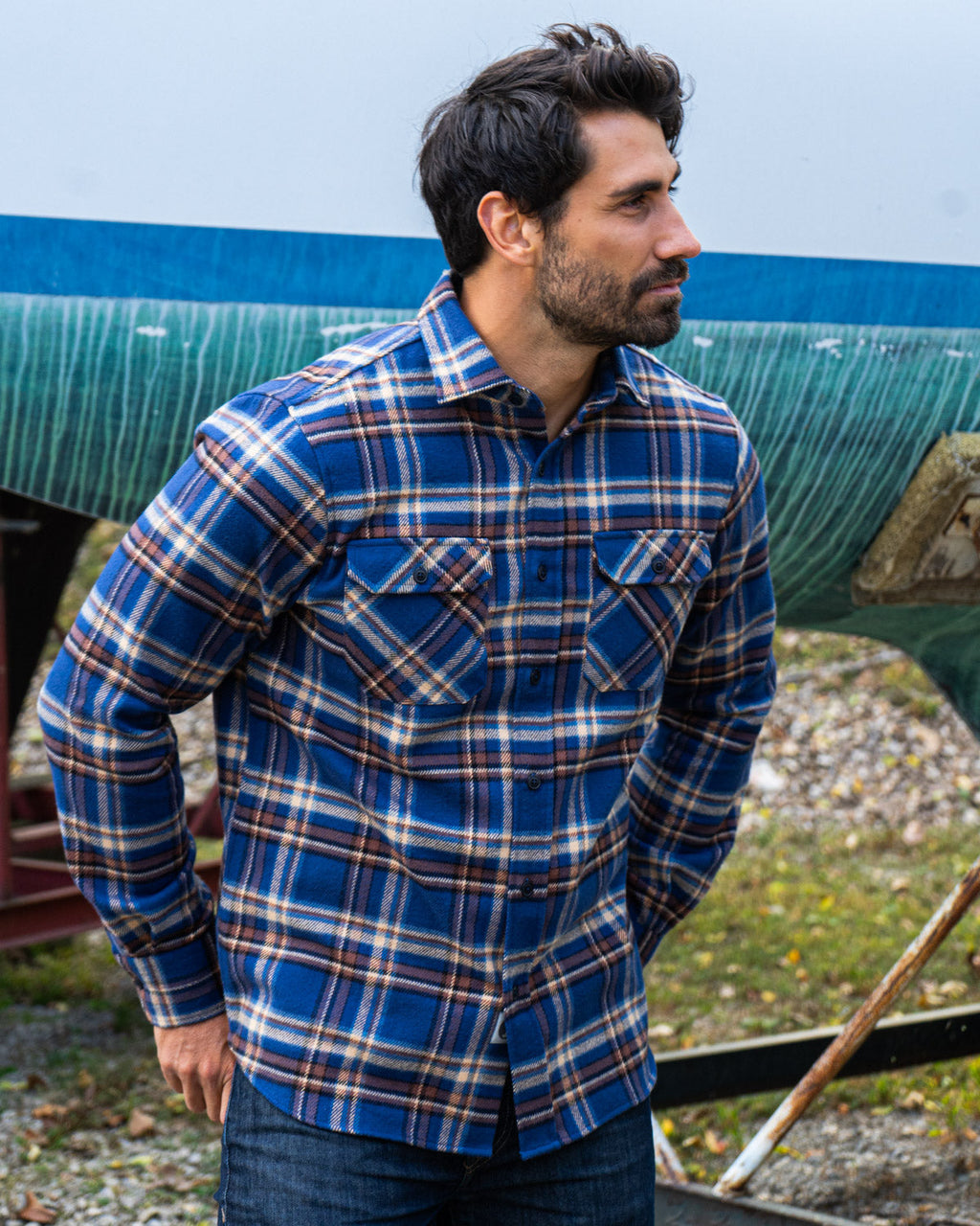 Field Grand Flannel, Pecan Plaid MuskOx Flannels