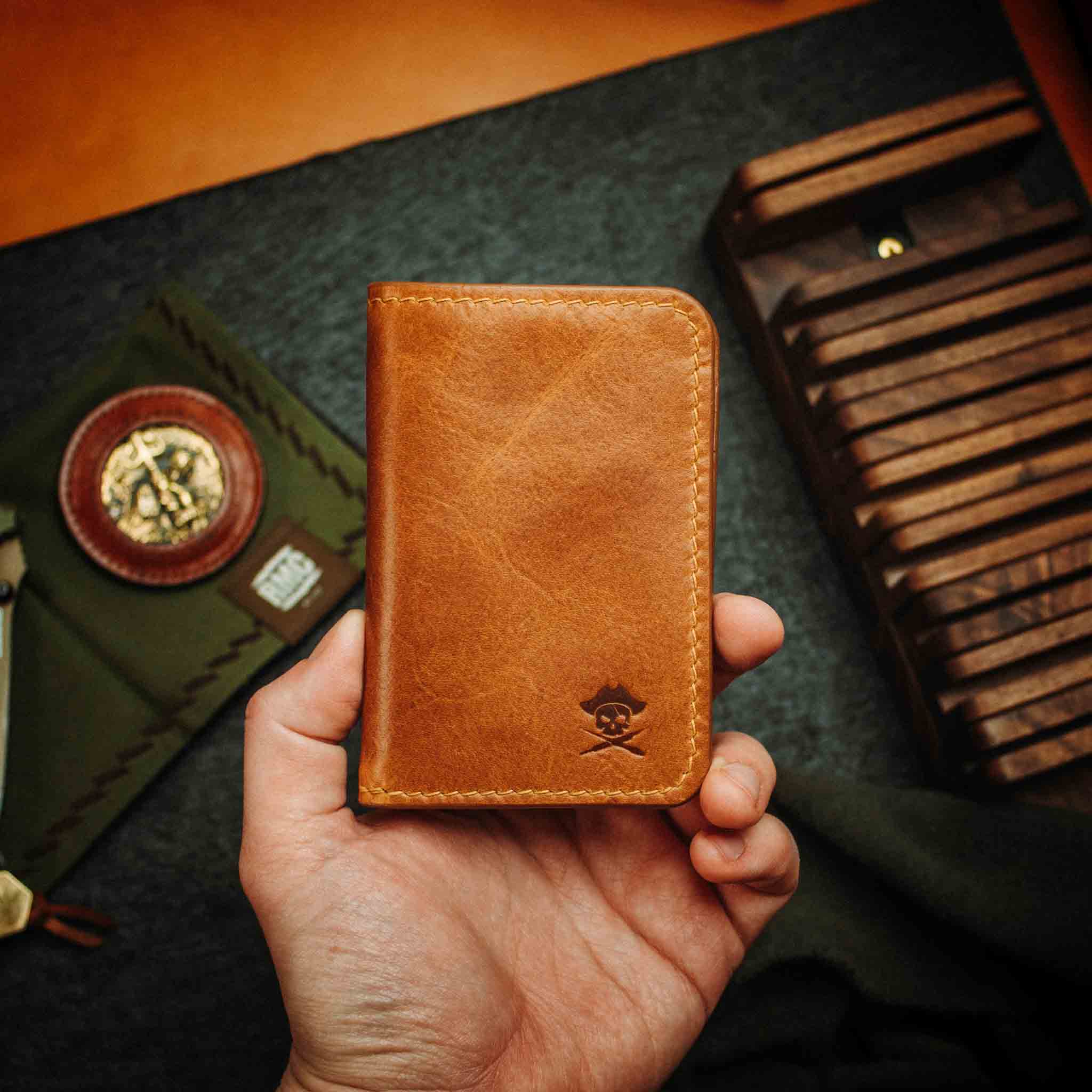 Slim Bifold Wallet - Buccaneer | Minimalist Card Holder | Handcrafted EDC Pirate Goods