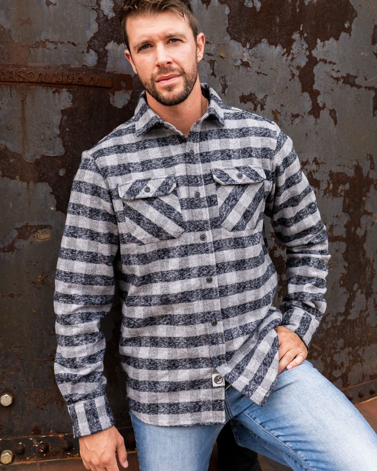 Grand Flannel, Charcoal Gingham MuskOx Flannels