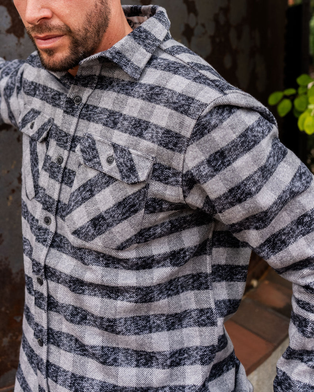 Grand Flannel, Charcoal Gingham MuskOx Flannels