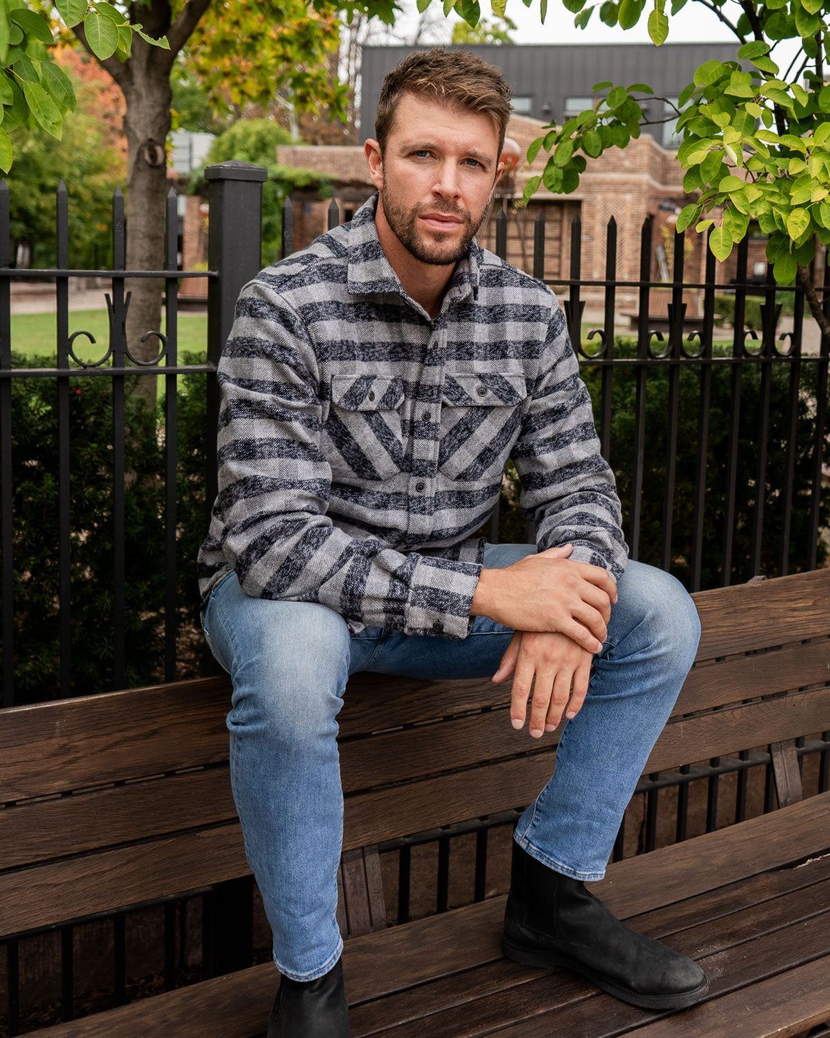 Grand Flannel, Charcoal Gingham MuskOx Flannels