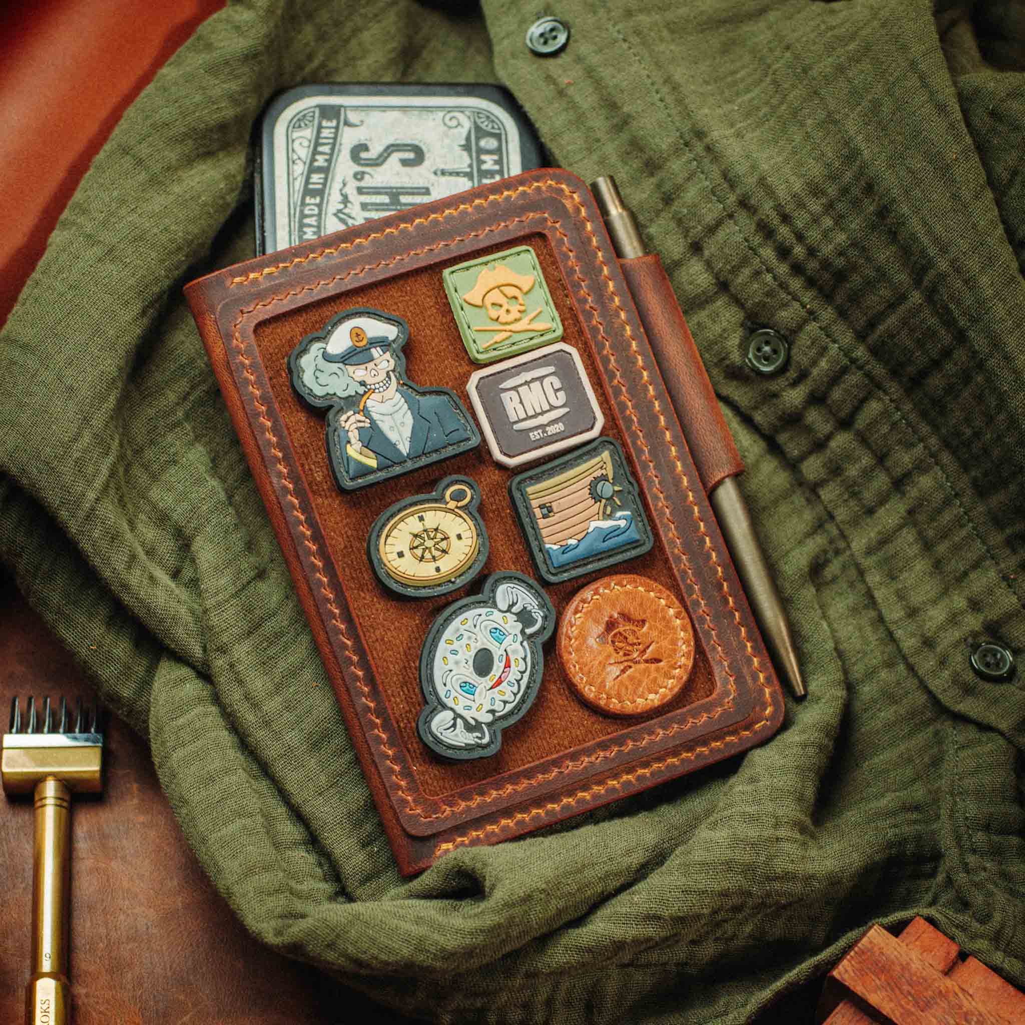 Passport Travel Wallet - Quartermaster v2 | Leather Velcro Organizer | Field Notes Holder Pirate Goods