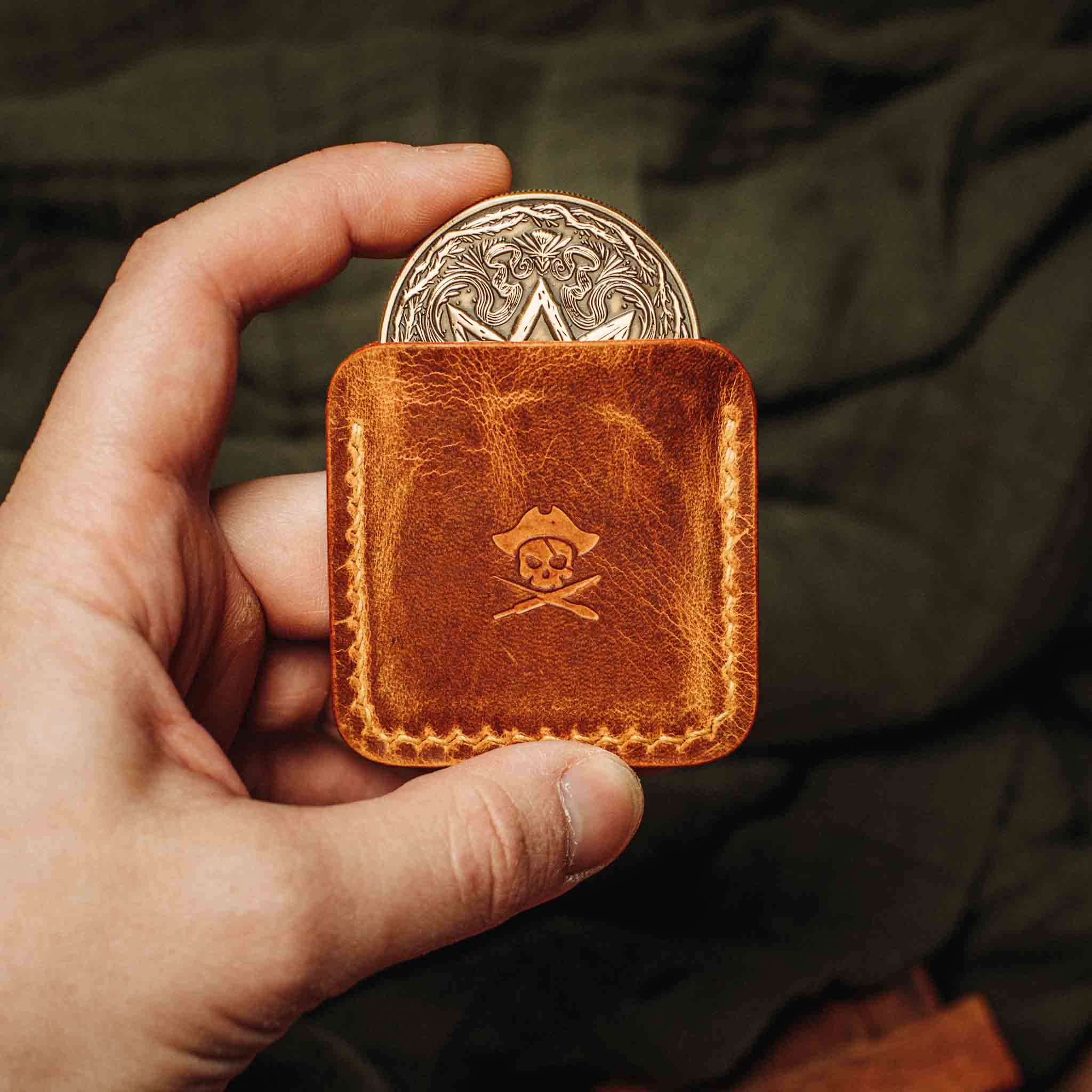 Challenge Coin Holder - Peso Pocket v3 | Leather Coin Case | Handcrafted EDC Pirate Goods
