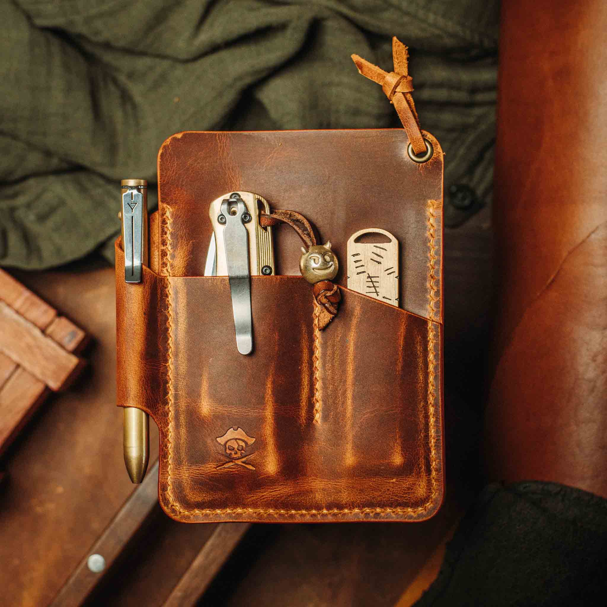 Large Pocket Organizer - First Mate Fatty | Leather Pocket Carrier | Multi-tool Pirate Goods