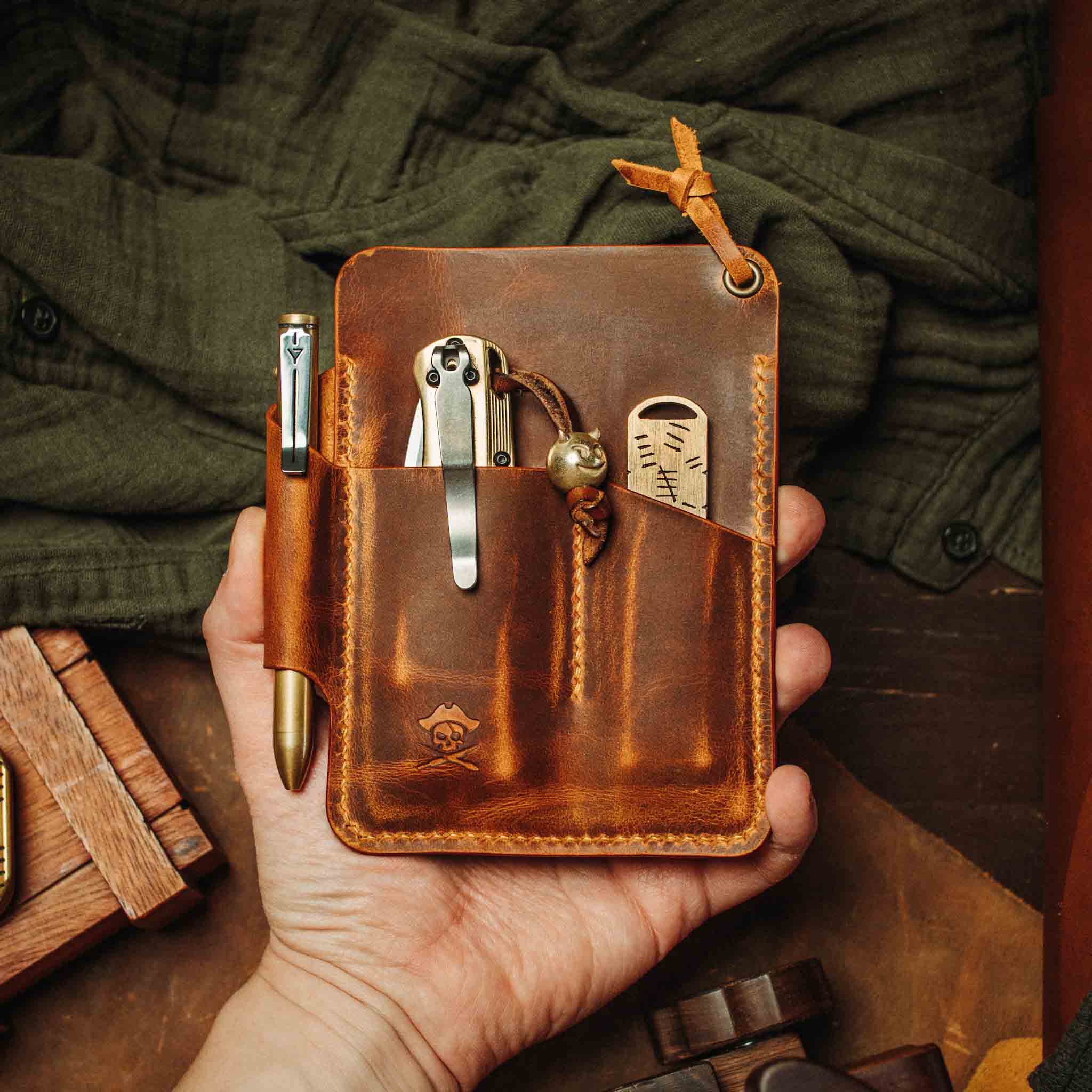 Large Pocket Organizer - First Mate Fatty | Leather Pocket Carrier | Multi-tool Pirate Goods