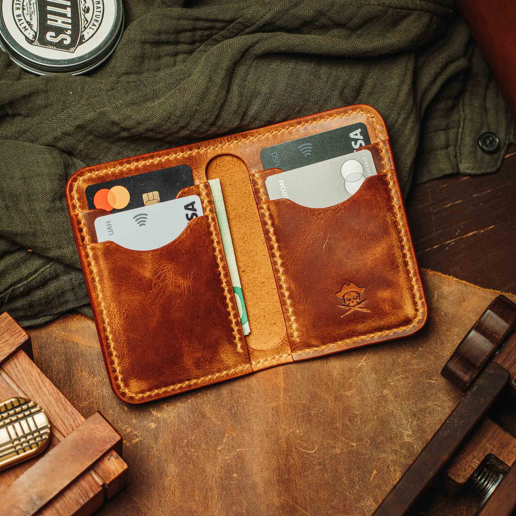 Slim Bifold Wallet - Buccaneer | Minimalist Card Holder | Handcrafted EDC Pirate Goods