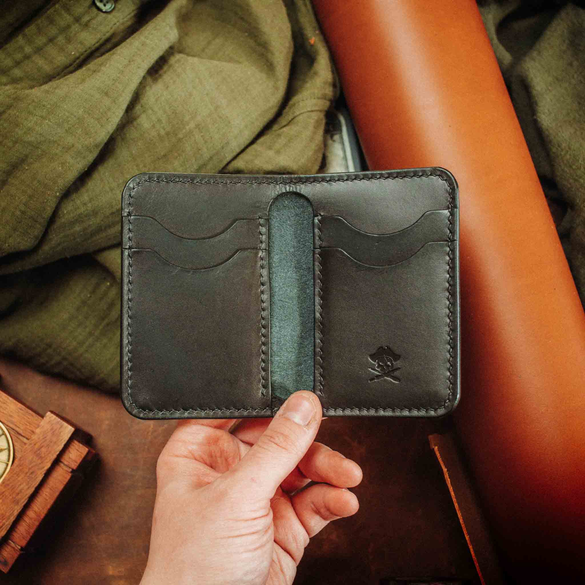 Slim Bifold Wallet - Buccaneer | Minimalist Card Holder | Handcrafted EDC Pirate Goods
