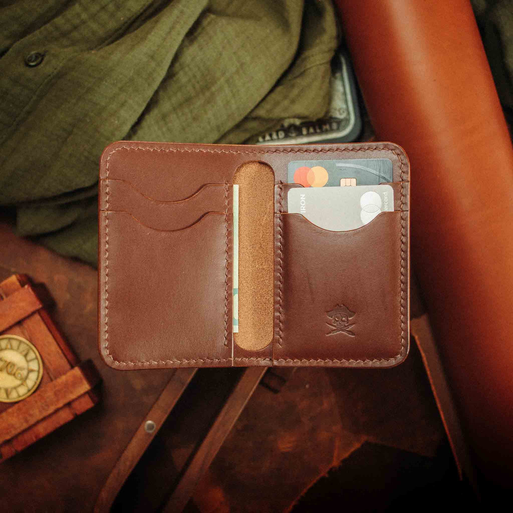 Slim Bifold Wallet - Buccaneer | Minimalist Card Holder | Handcrafted EDC Pirate Goods