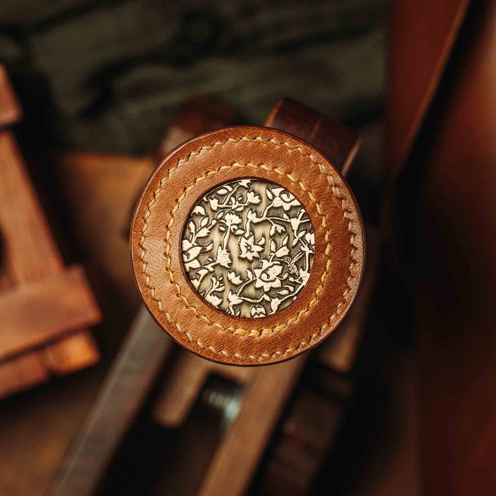 Round Coin Holder - Peso Pocket v2 | Challenge Coin Case | Handcrafted Leather Pirate Goods