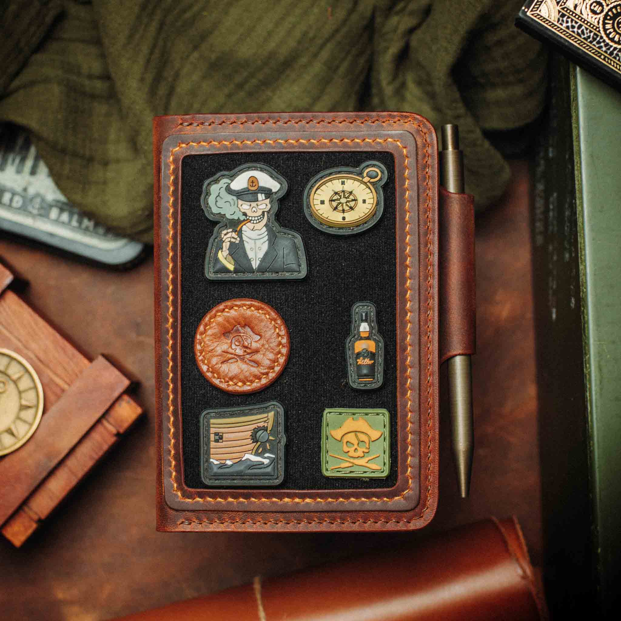 Passport Travel Wallet - Quartermaster v2 | Leather Velcro Organizer | Field Notes Holder Pirate Goods