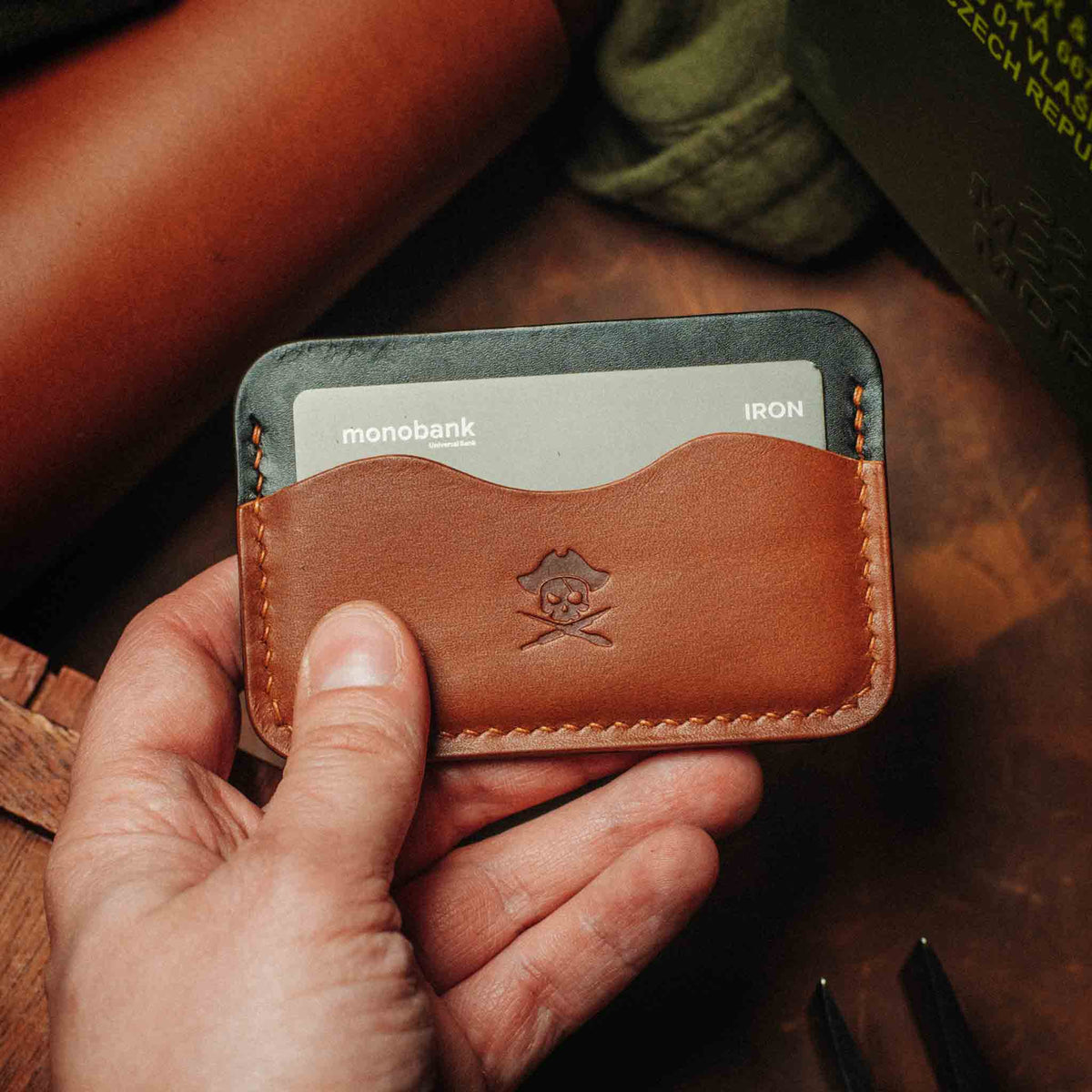 Minimalist Wallet - Drunken Boatswain v2 | Slim Leather | EDC Pirate Goods