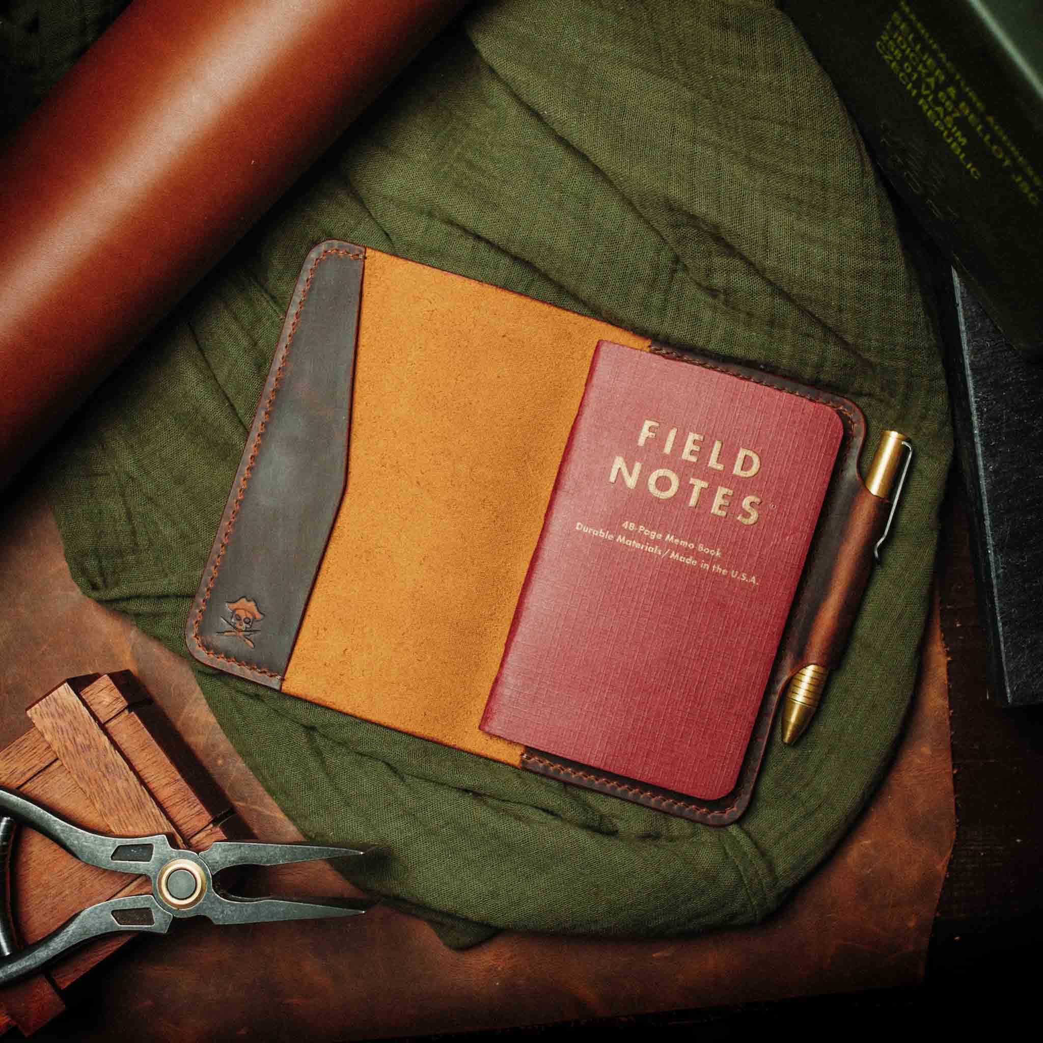 Field Notes Cover - Navigator | Leather Journal Holder | EDC Pirate Goods