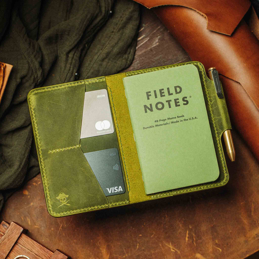 Passport Travel Wallet - Quartermaster v2 | Leather Velcro Organizer | Field Notes Holder Pirate Goods