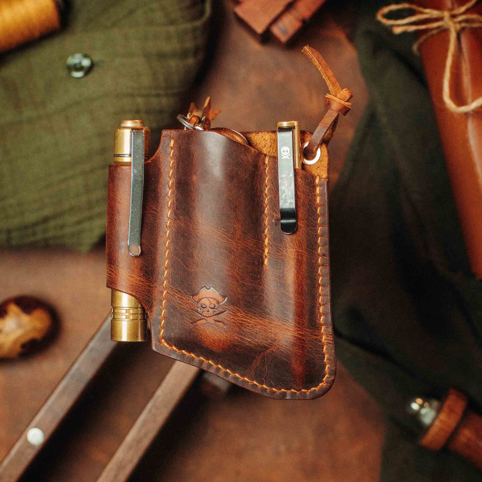 EDC Pocket Organizer - First Mate v3 | Leather Pocket Carrier Pirate Goods