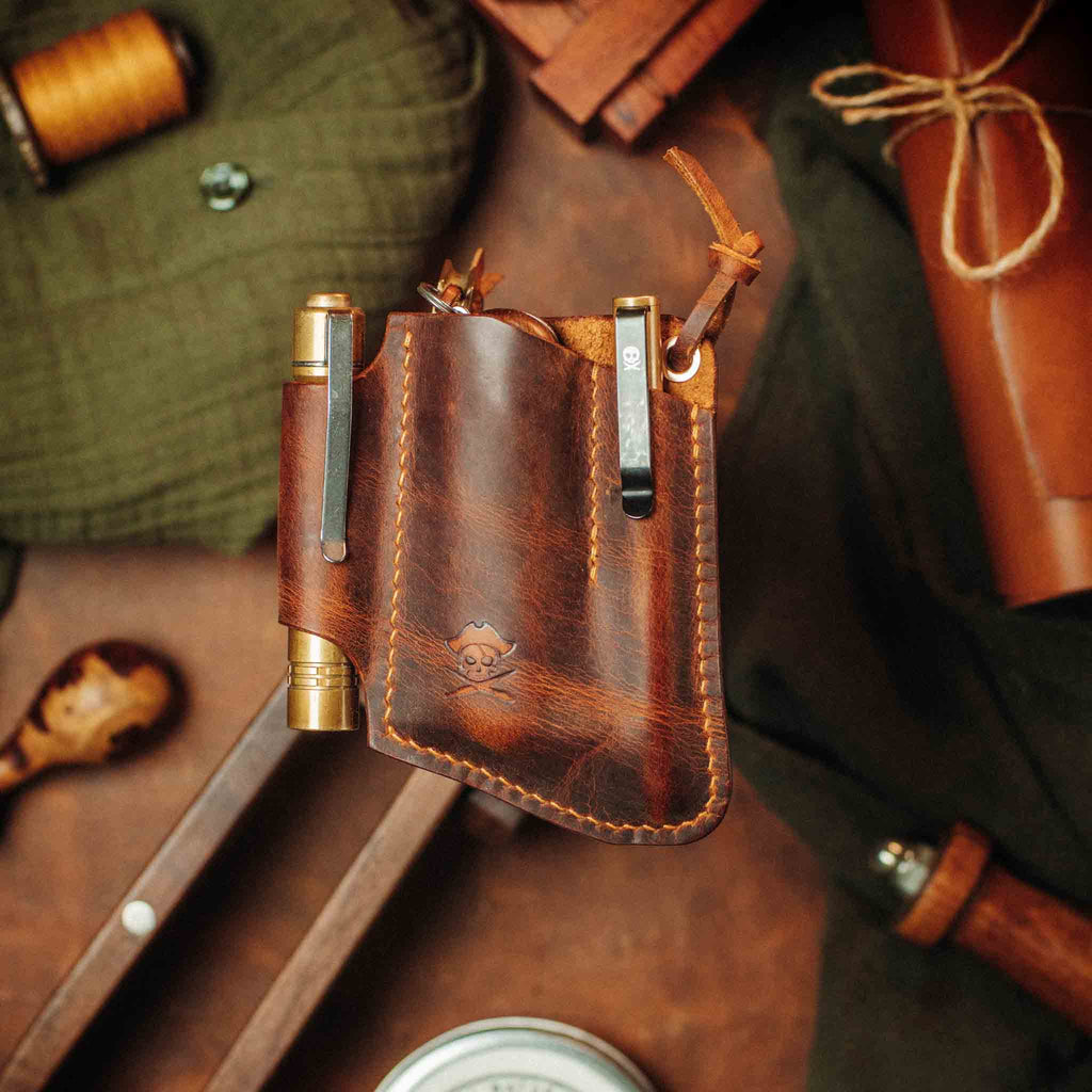 EDC Pocket Organizer - First Mate v3 | Leather Pocket Carrier Pirate Goods